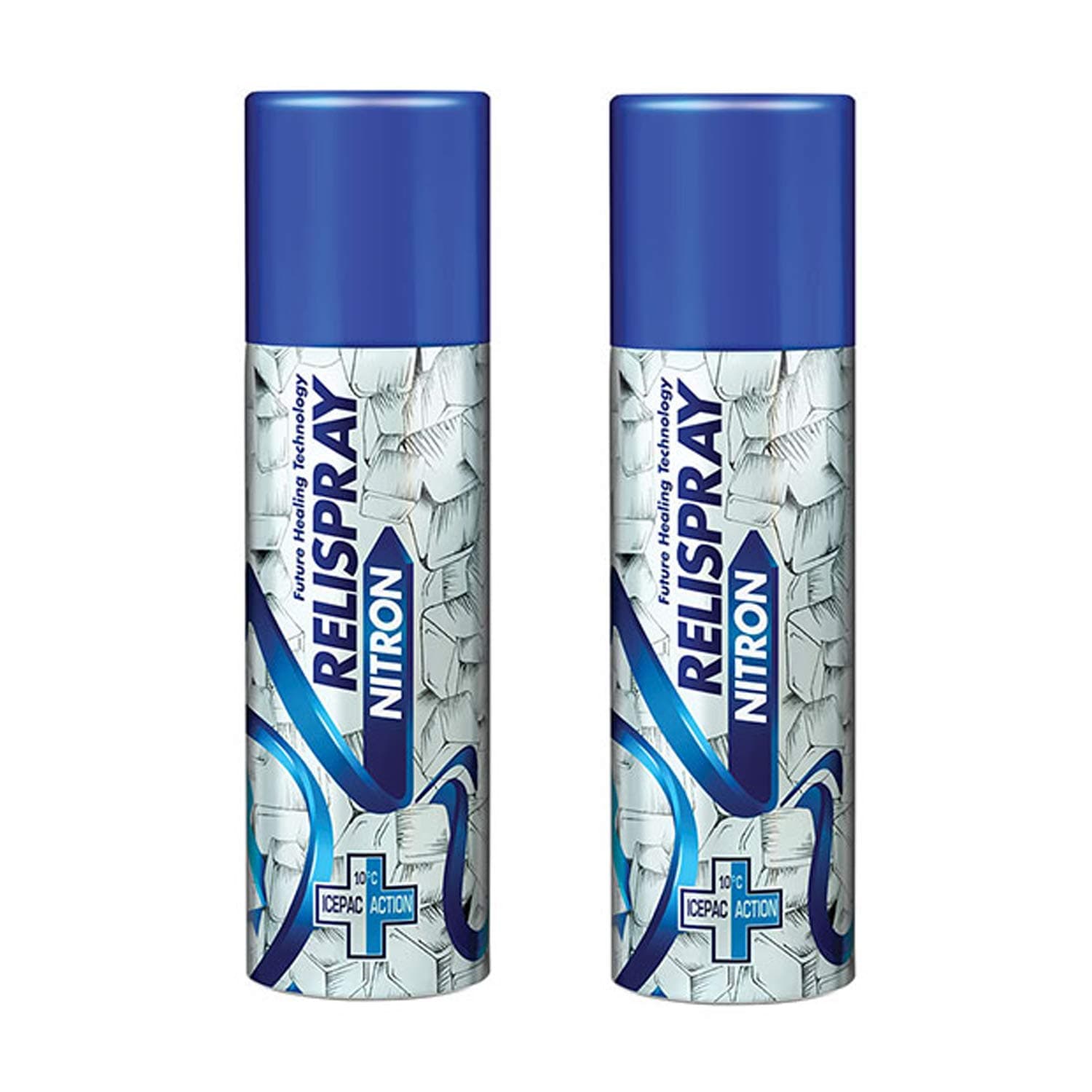 Relispray Nitron | Future Healing Technology Ice Pack Action Helps Reduce Swelling & Numbs Pain Effective For Joint Pain, Muscle Knee Elbow Back 48G (Pack Of 2)