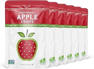 Freeze-Dried Fruit Snacks - Apple Crisps - Perfect For School Lunches or an On-The-Go Snack - No Sugar Added, Non GMO, Gluten Free, Nothing Artificial (1.2oz) 6-Pack