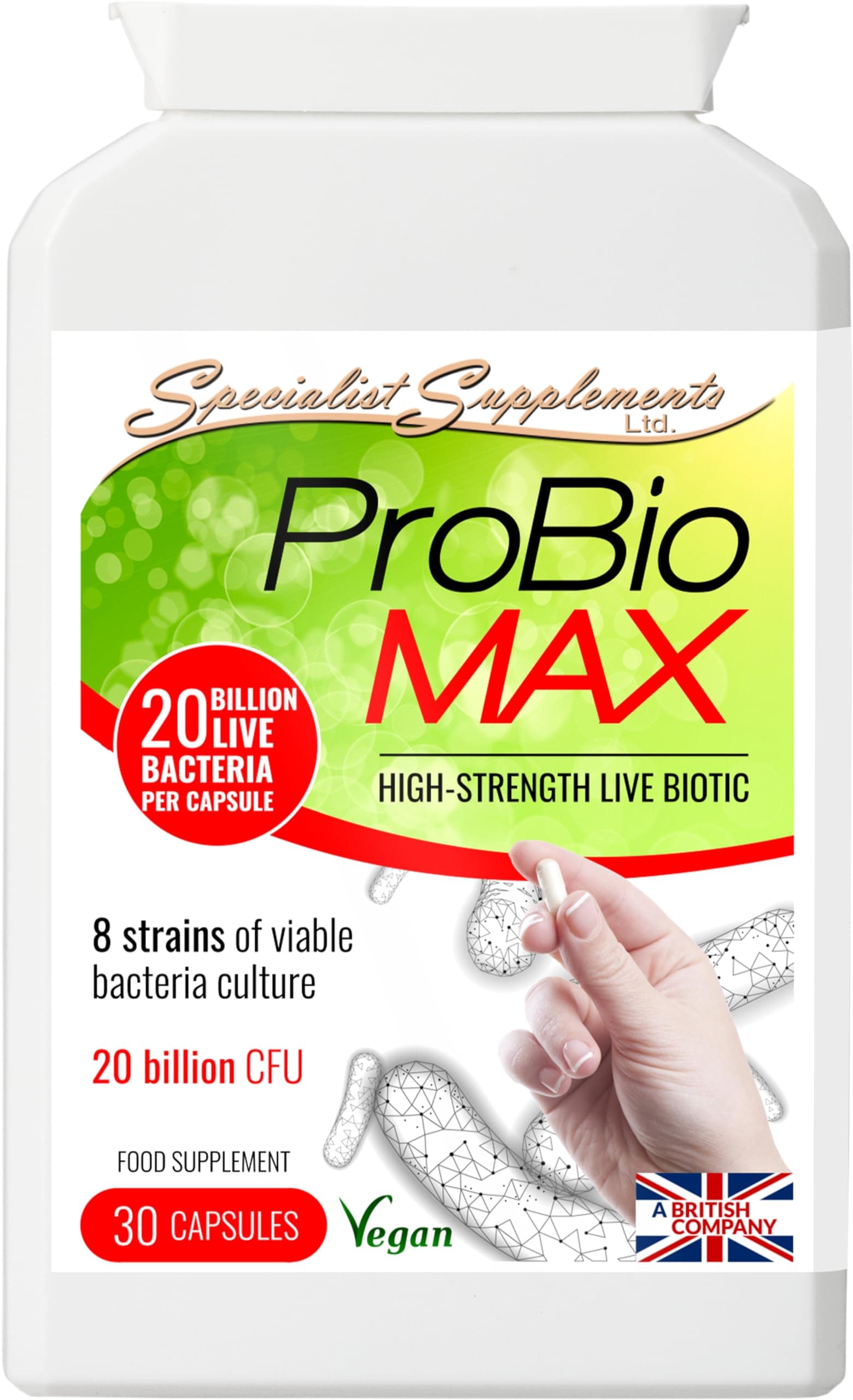 Specialist Supplements ProBio MAX High Strength Probiotics, 30 Capsules