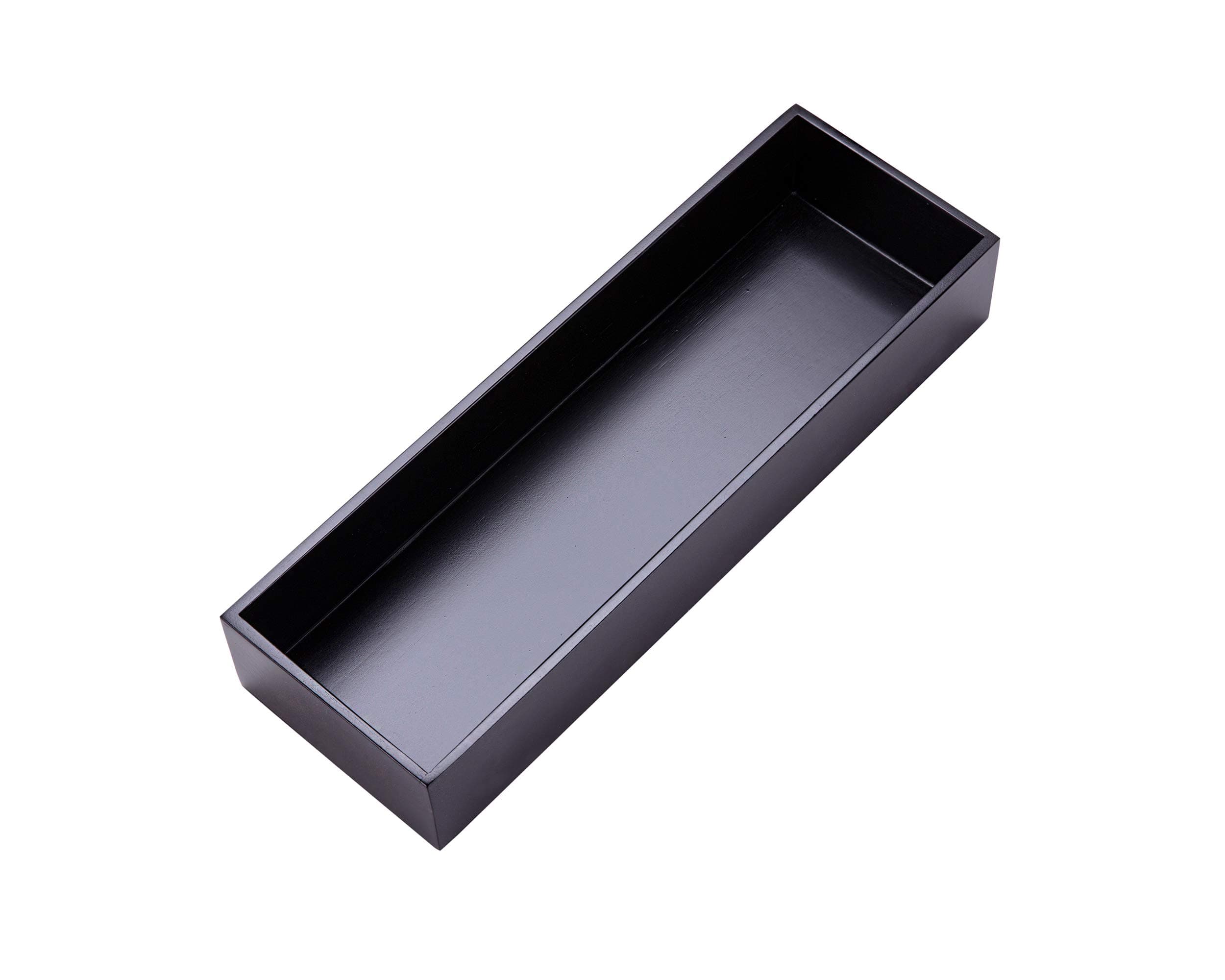 Bamboo Drawer Organizer Box for Office Home Black Orgnizer Boxes Office Organizer Boxes, Black 12"*4"