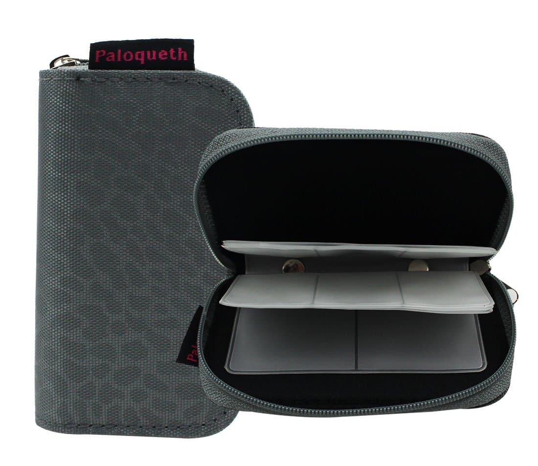 Memory Card Carrying Case -Portable 8 Pages 22 Slots SD SDHC MMC CF Micro SD Storage Protector(Grey)