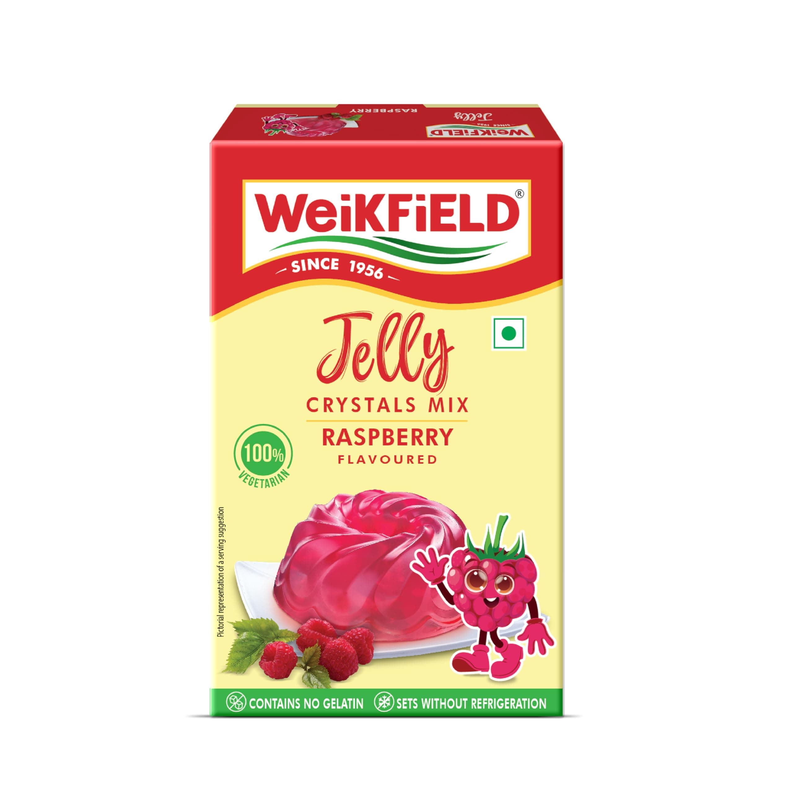 Weikfield Raspberry Flavoured Jelly Crystals 90g Box
