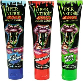 PKM CANDIES - 3 Pack Assorted Viper Venom Sour Squeeze Liquid Candy 3 Flavors