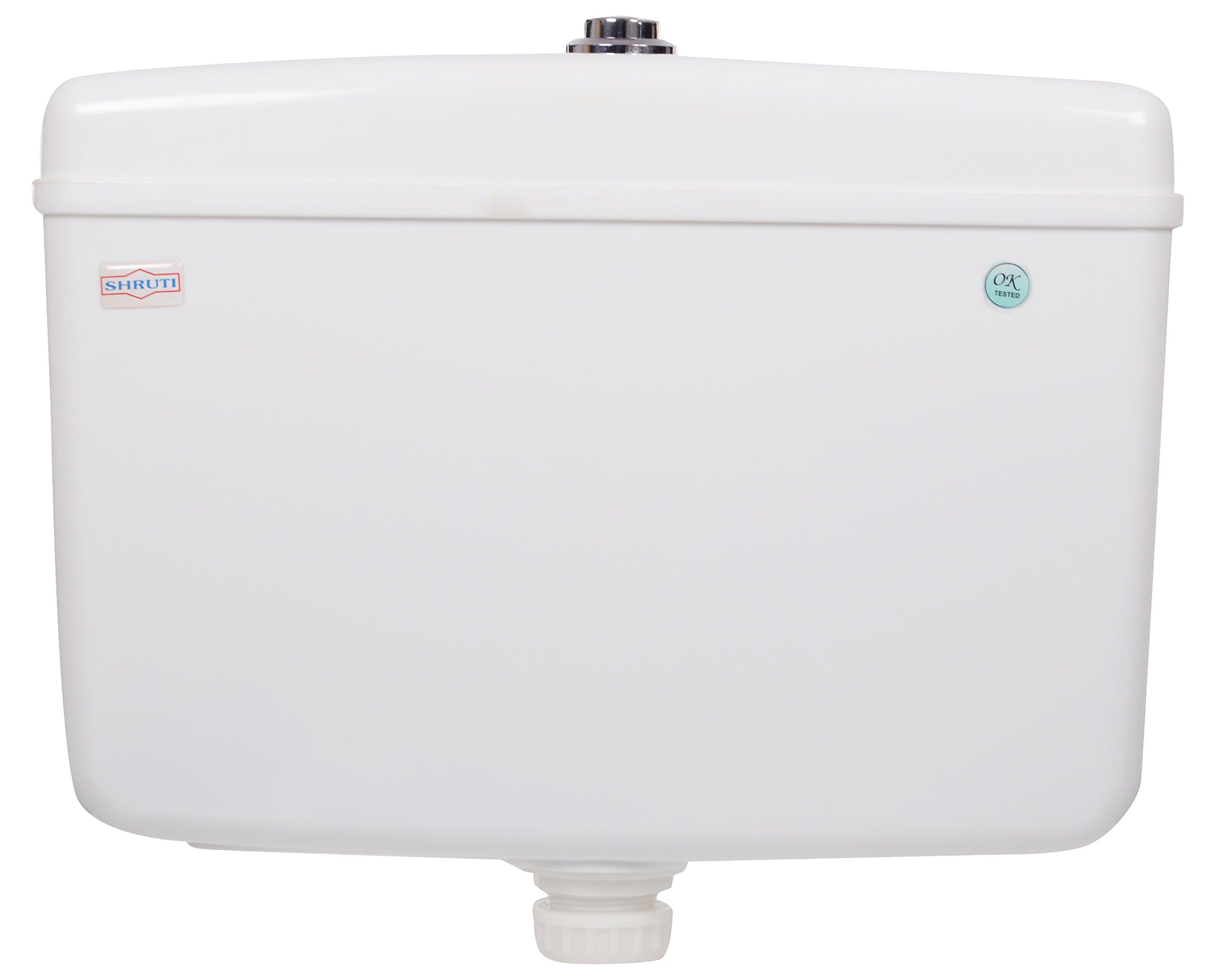 SHRUTI Dual Flush (7 LTR + 3 LTR) Center Push Flushing Cistern, Flush Tank 10 LTR Capacity - White(2252)