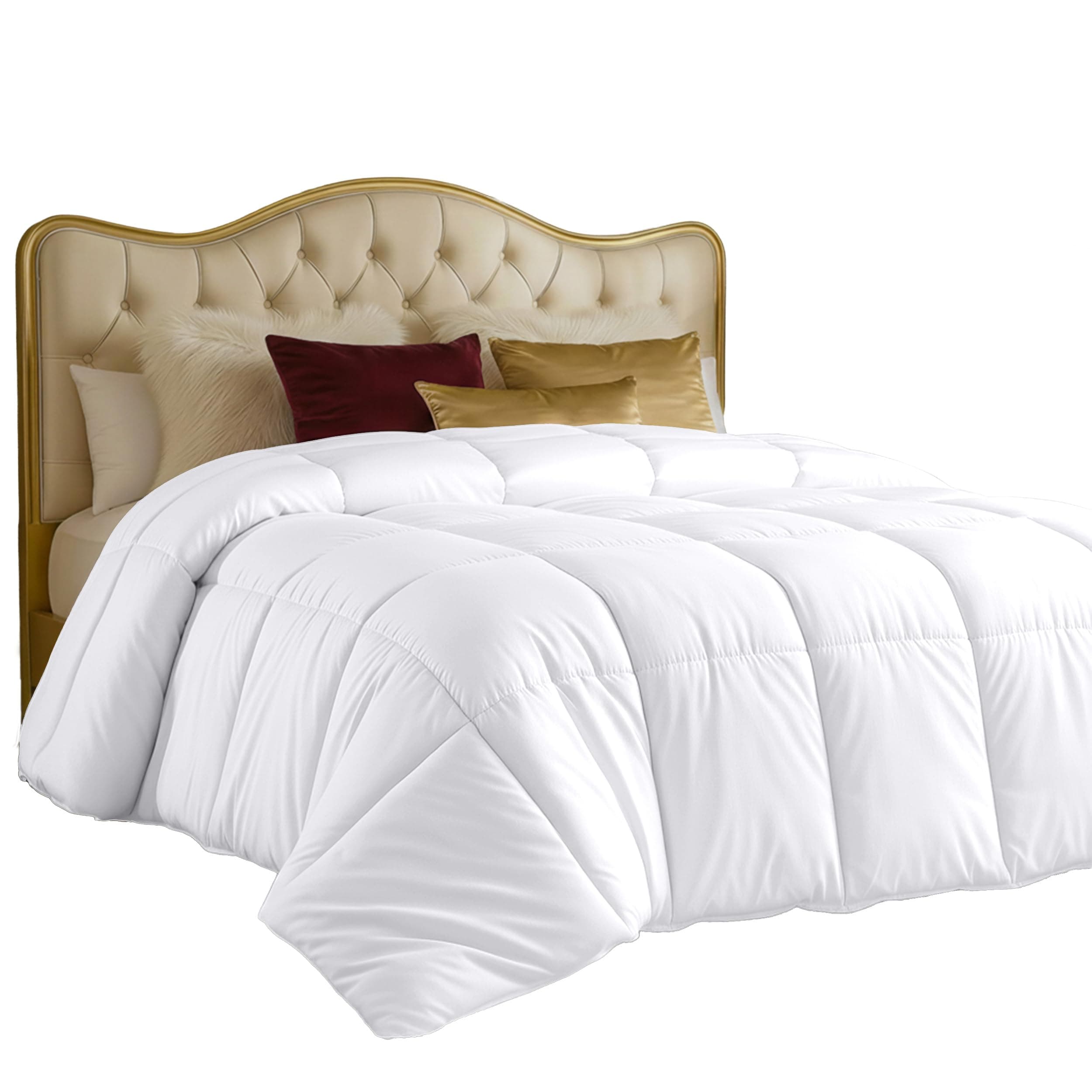 Utopia Bedding Comforters Full Size, All Season Duvet Insert, Down Alternative Box Stitched Bed Comforter with Corner Tabs, Machine Washable (White)