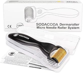 Sodacoda Derma Roller - 1200 Titanium Micro Needles - Professional Beauty Care Tool for Face, Beard Growth & Hair Growth Support - 1.50mm