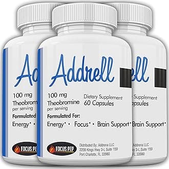 Focus Pep Addrell Energy Stimulant Pills- Study Supplement Alternative Pill, Natural Nootropic Supplements & Cognitive Enhancer Substitute to Elevate Mental Clarity for Women & Men- 180 Capsules