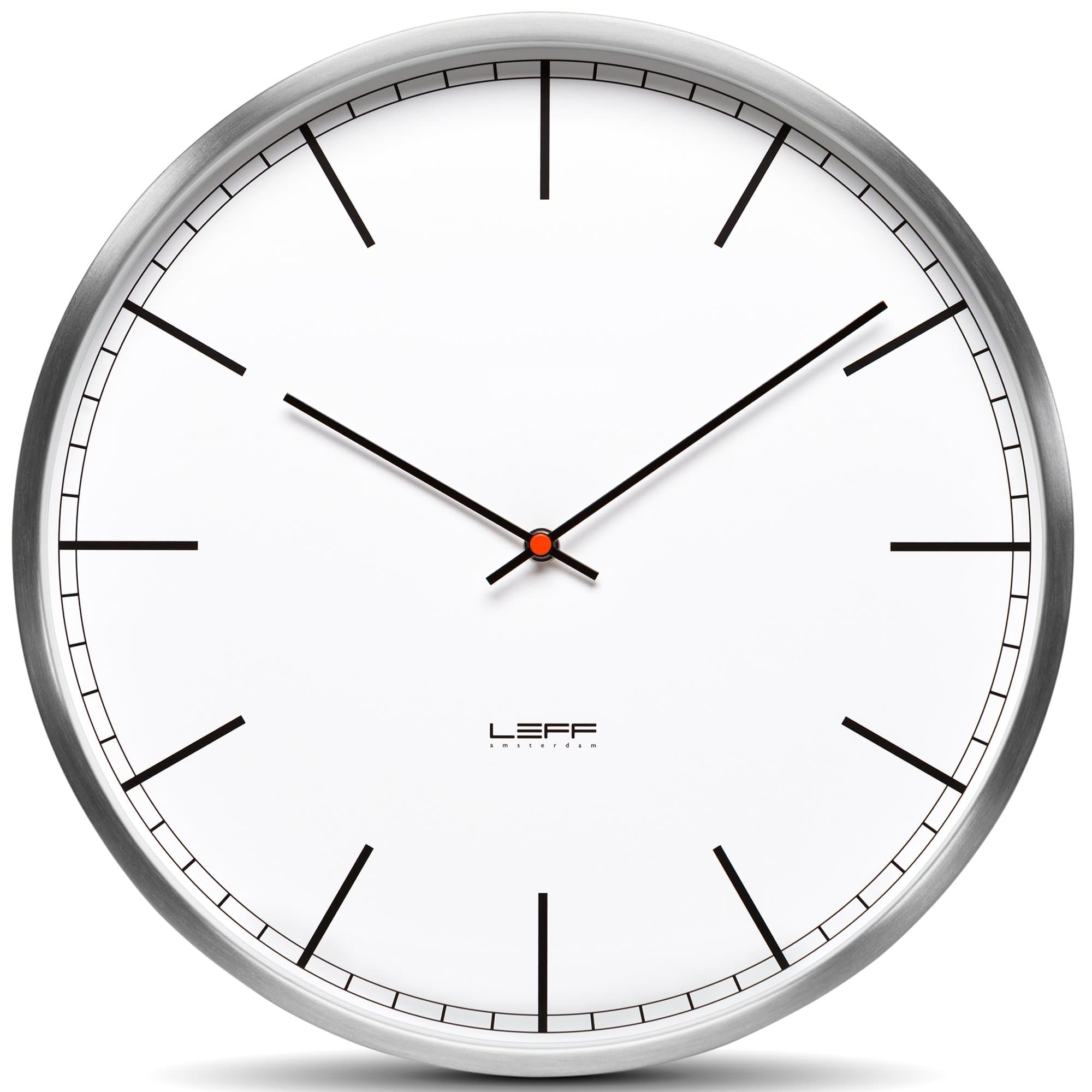 LEFF amsterdam One45 Stainless Steel Wall Clock, White Index