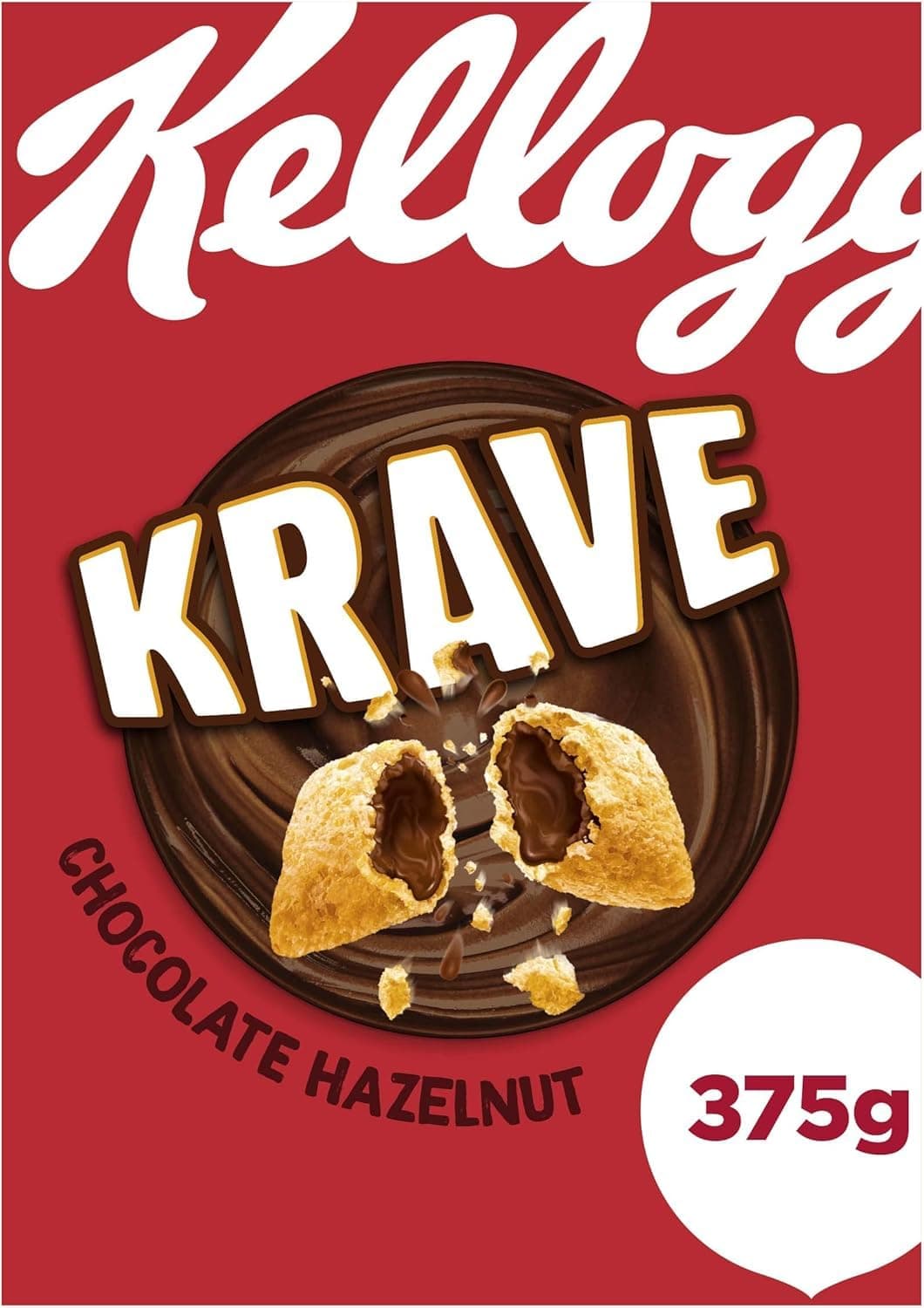 Krave Chocolate Hazelnut Cereal Shells 375g | By NAEM (4 Pack)