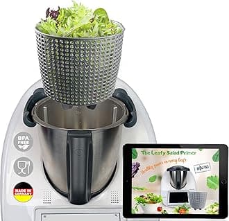 MixFino® Salad Spinner V2 for Thermomix Accessories TM6 TM5 - Finally Dry Salad with Your Thermomix TM6 Also for TM5 Accessories - Thermomix TM6 Accessories - Quality Made in Germany