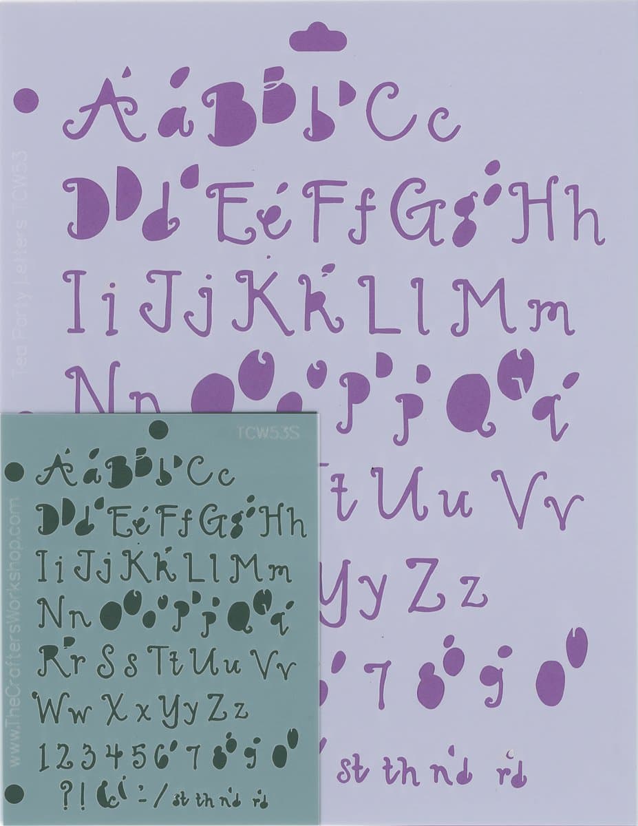 Lettering Stencils - 4PK/Tea Party