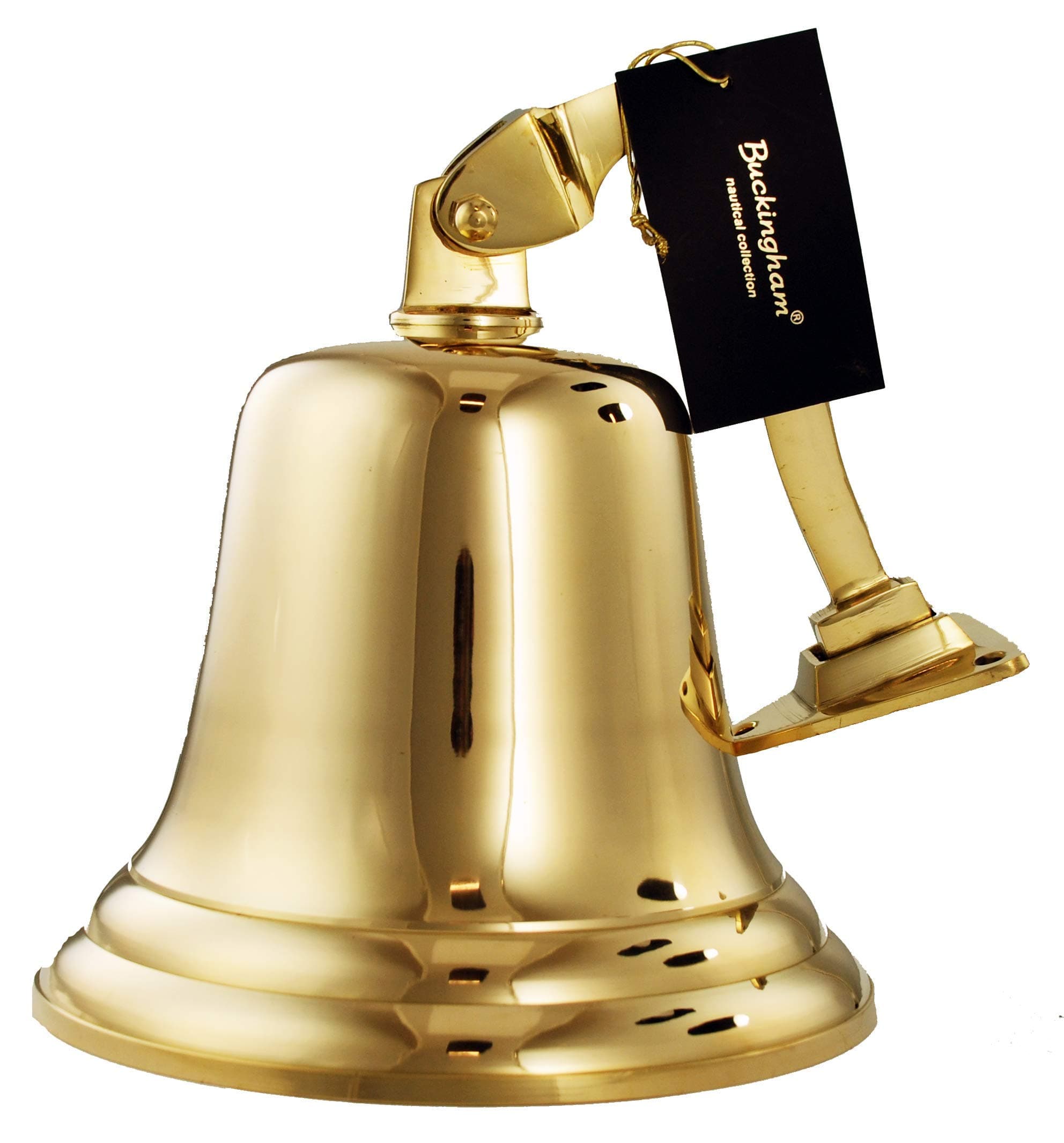 Nagina InternationalSolid Brass Large 7" / 17.5 cm, Last Orders, Wall Mountable Ideal for Pubs & Home Bars, School Dinner, Ship Nautical, Door Bell, Gold