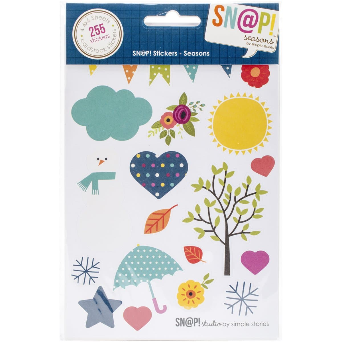 Simple Stories Seasons Snap Stickers Sheets (4 Pack), 4" by 6"
