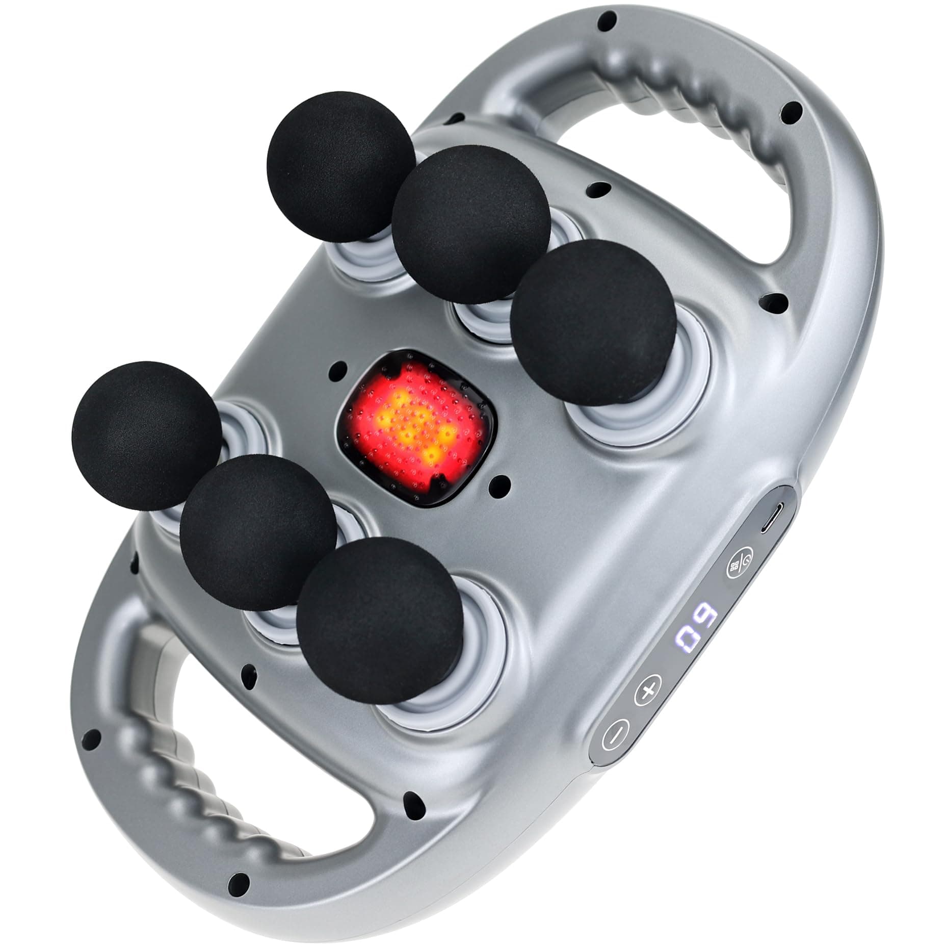 Auerllcy 6-Head Massage Gun, Professional Handheld Massager with Adjustable 9 Modes & Intensities, for Back/Legs/Waist/HIPS Full Body Muscle Relaxation Pain Relief