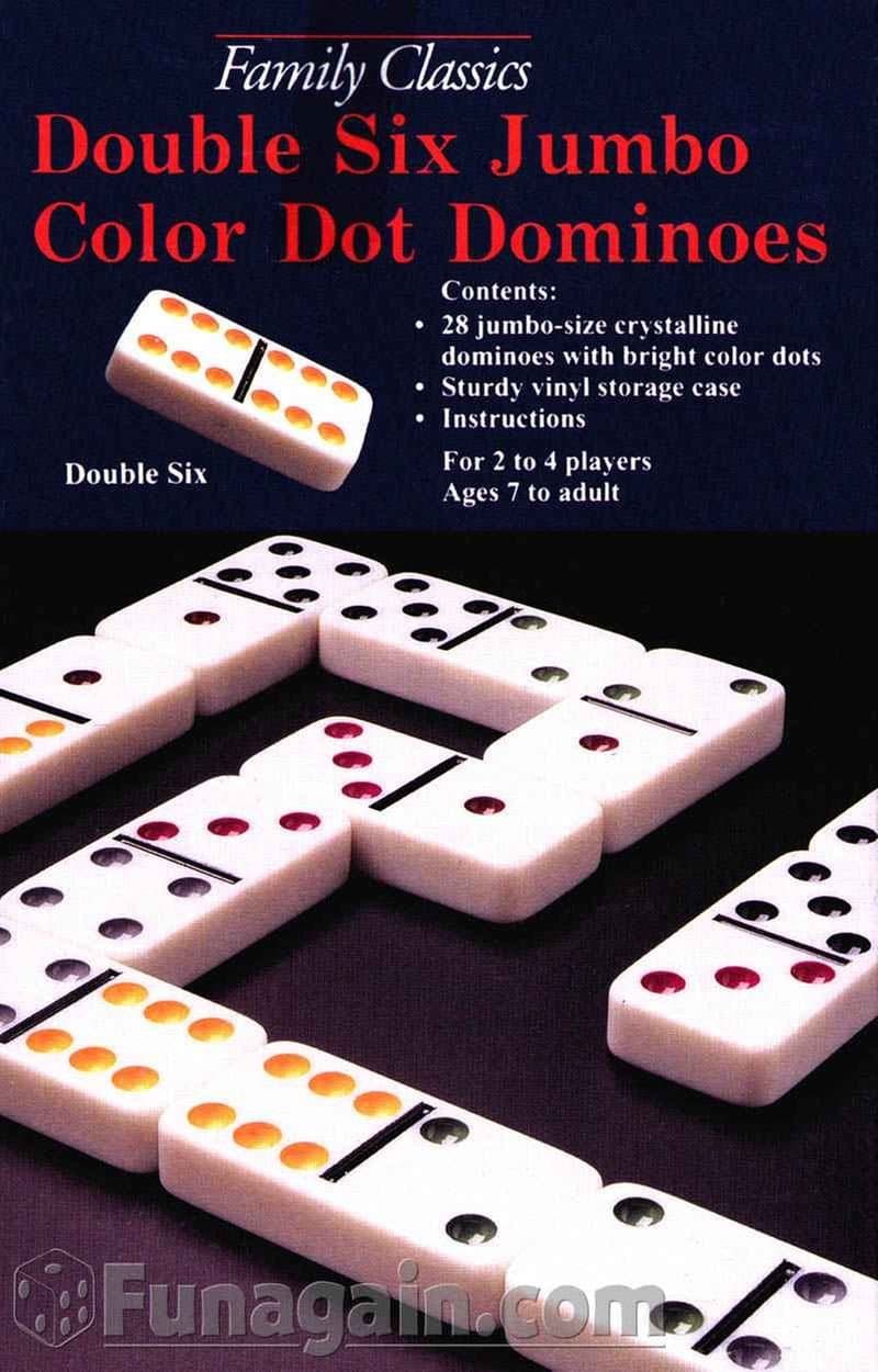 Double Six Jumbo Color Dot Dominoes