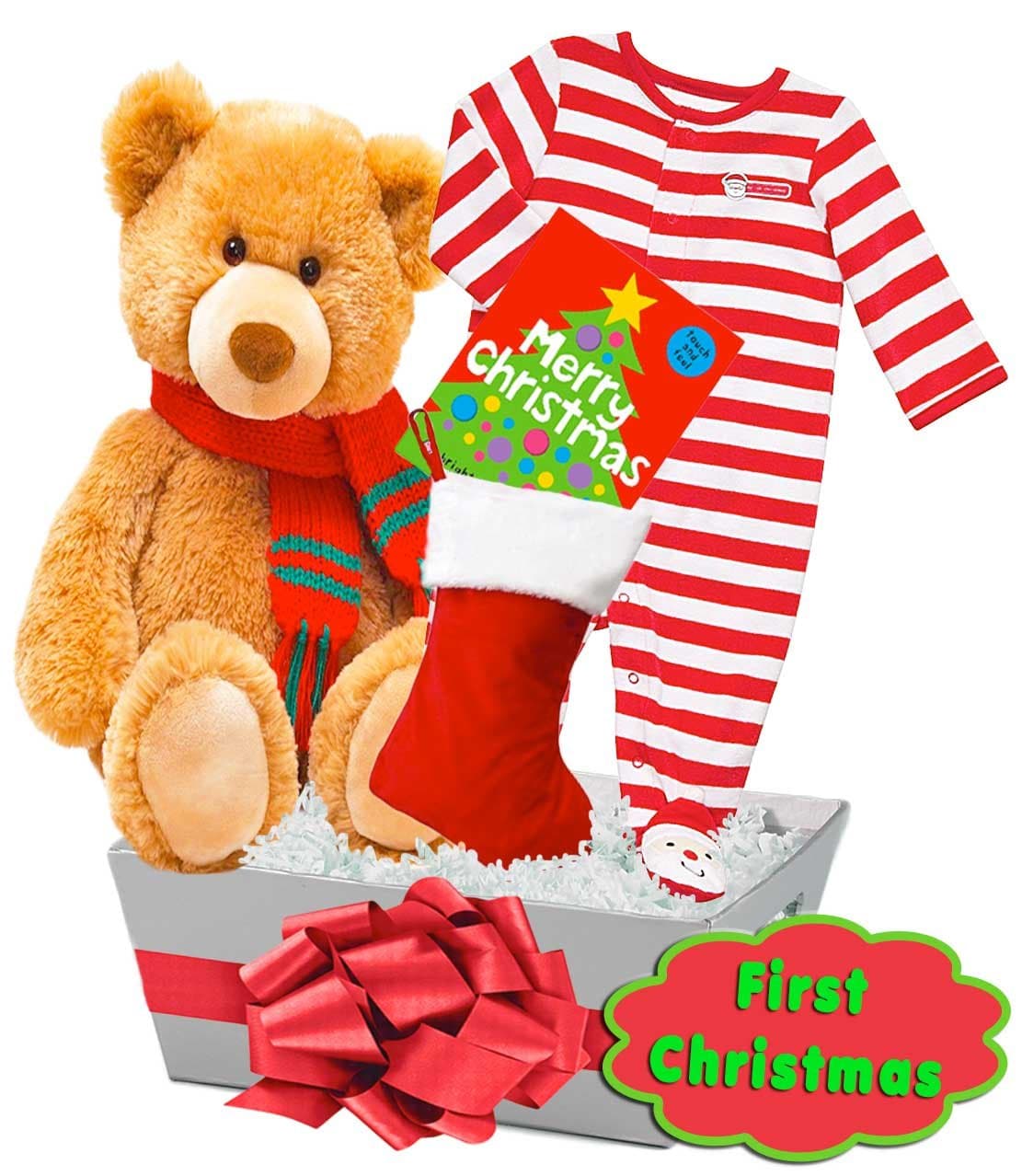 Cuddly Baby's First Christmas Gift Basket Featuring Carter's "First Christmas" and Holiday Bear, Size: 6-9 mth