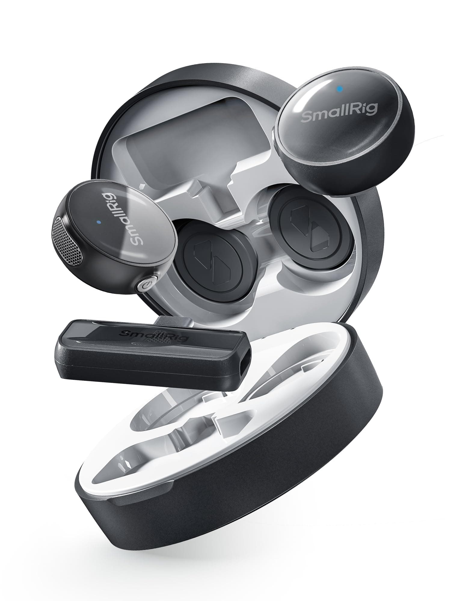 SMALLRIG S60 Wireless Lavalier Microphone with USB C for iPhone, for Android, Mini Mic with 44H Battery, Noise Reduction, Mute, Gain, Clip On Lapel Mic for Video Recording, Vlogging, Interview,Black