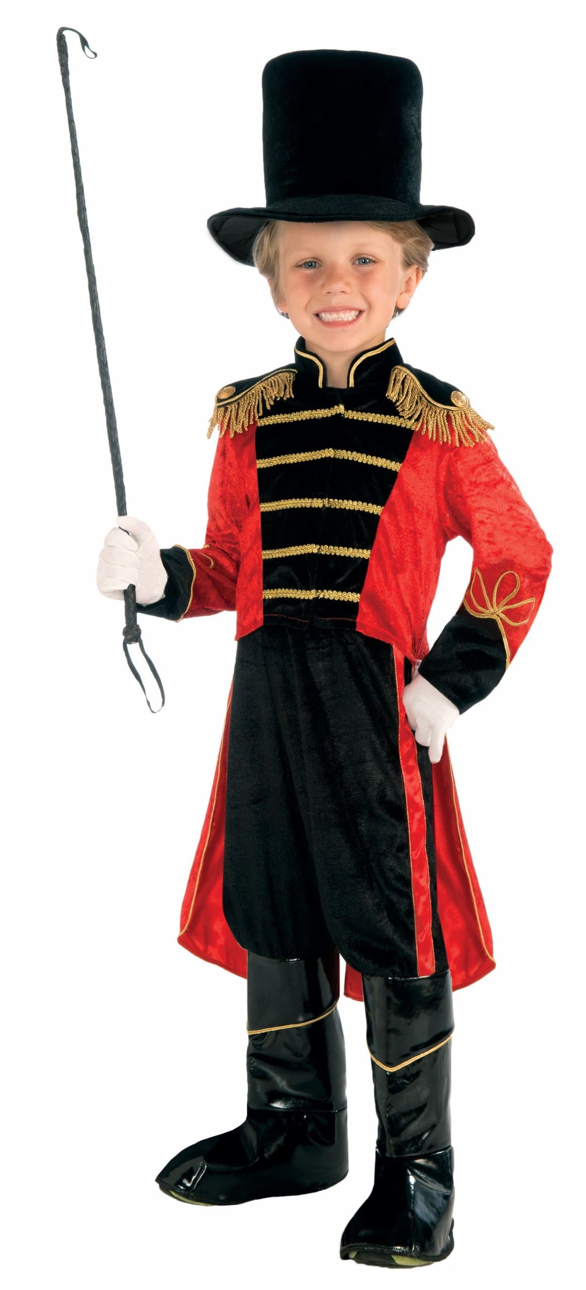 Child Black & Red Ring Master Boy Costume Set (Large) - Eye-Catching Design, Perfect for Halloween, Dress-Up, Circus Themed Parties, & Special Occasions Halloween