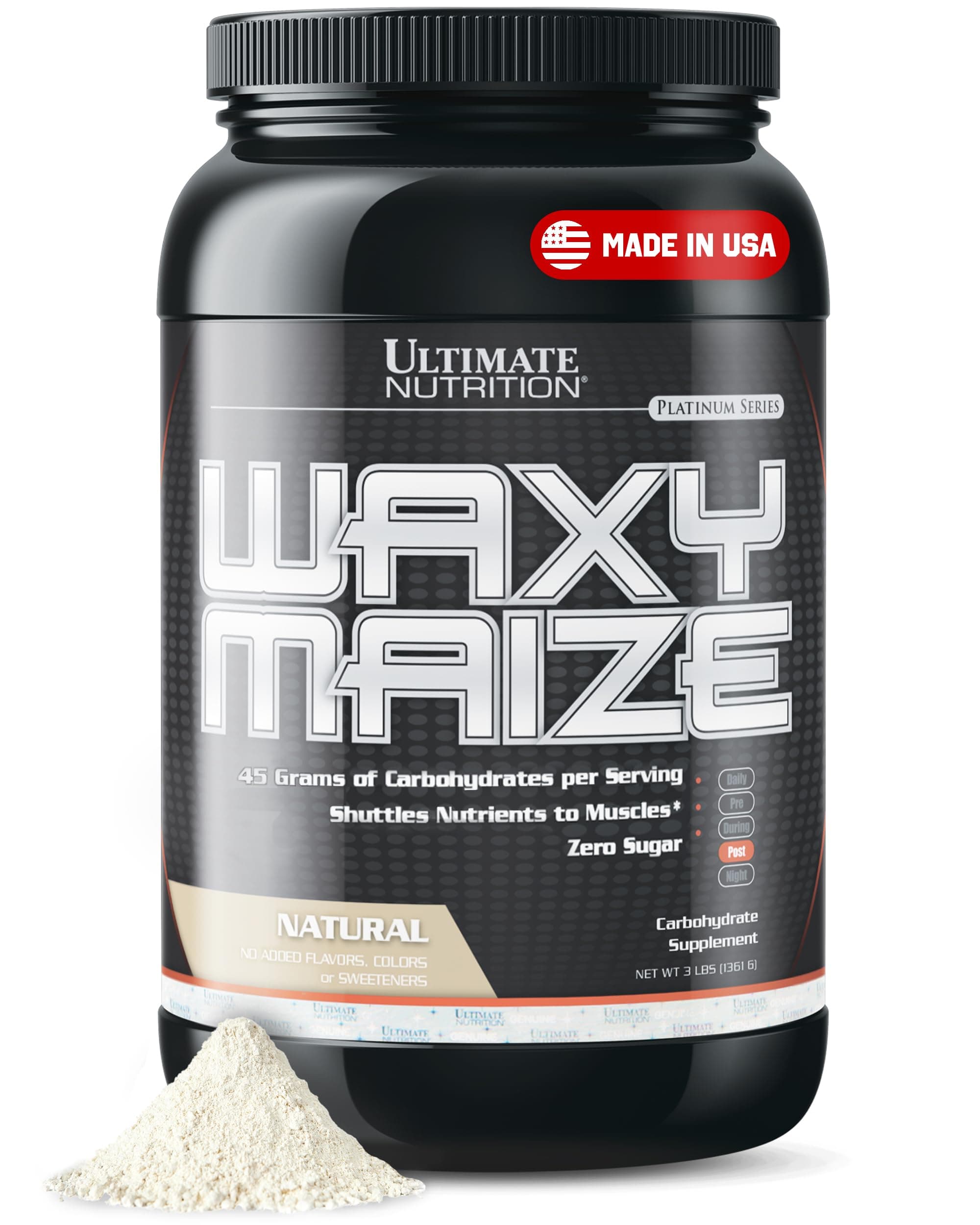 Waxy Maize, Zero Sugar Carbohydrate Powder, Unflavored Protein Powder, Muscle Mass Gainer, Post Workout Recovery Drink, 3 Pound, Natural