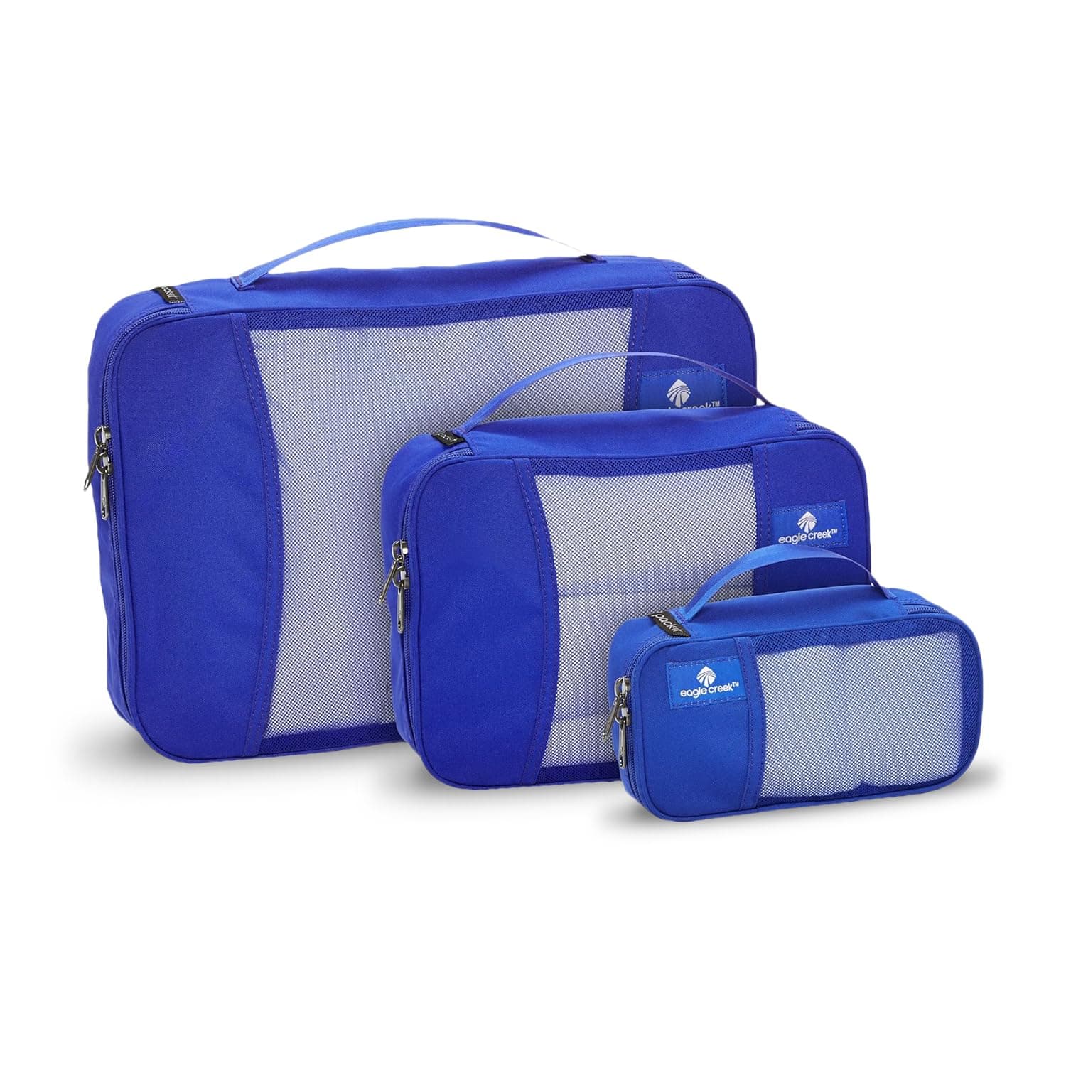 Eagle Creek Pack-It Original Packing Cubes for Travel Set - Durable, Ultra-Lightweight Suitcase Organizer Bags with 2-Way Zippers & Grab Handles, Blue Sea, Set XS/S/M, Pack It