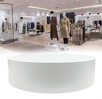 Round Display Pedestal Stand, Bridal Shop Platform Base, for Mannequin/Shoe/Bags/Network Personnel Live Show,White,50x30cm/19.6 * 11.8IN