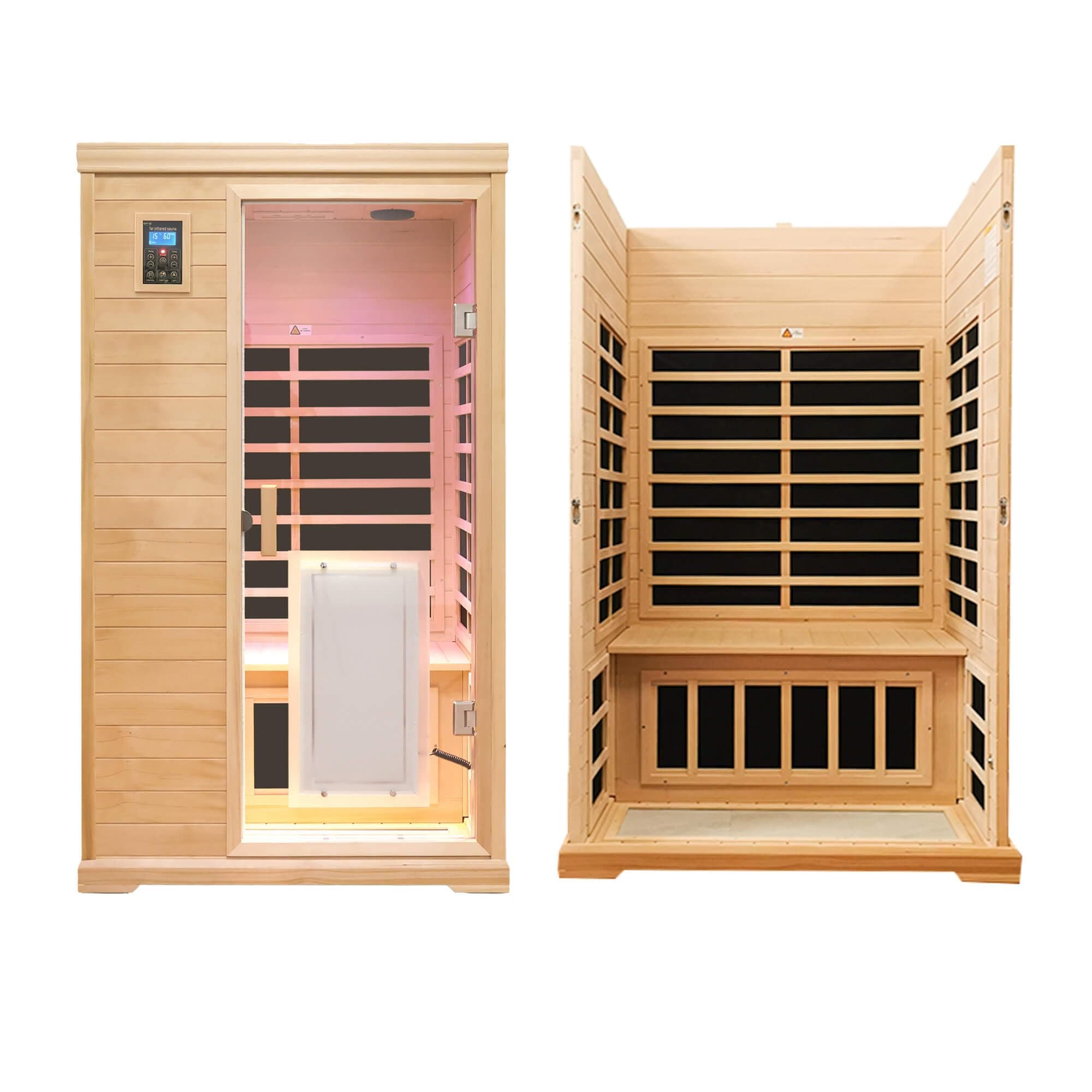Saunas 902CH Far Infrared Sauna, Indoor Wooden Dry Sauna Low EMF 2-Person Standard Size Hemlock Wood 360 Envolved Saunas Room (2-Person Standard)