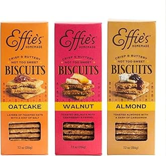 Effie's Homemade Biscuits - Variety Pack - Oatcakes, Walnut, Almond - 3 Pack