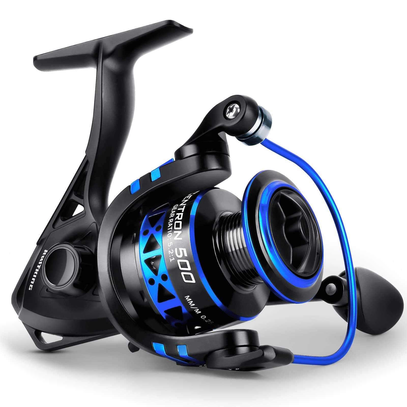 KastKing Centron & Centron Lite Spinning Reels, Size 500 is Perfect for Ice Fishing, Up to 17.5 Max Drag, 5.2:1 Gear Ratio, Ultra Smooth Powerful, CNC Aluminum Spool, 9+1 BB Light Weight