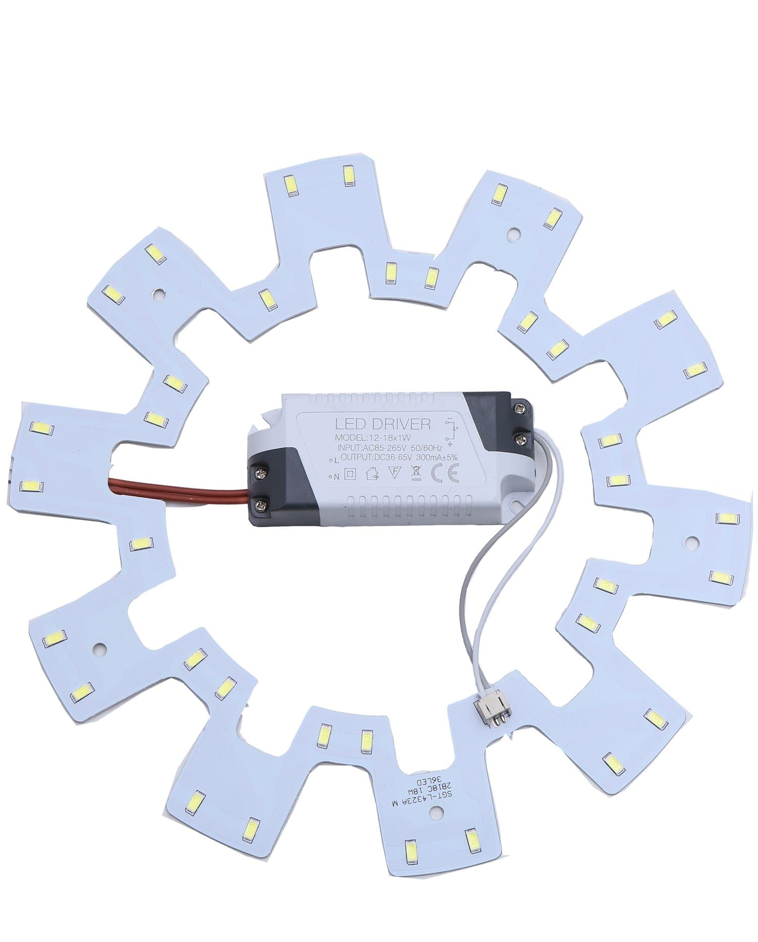 Led Panel Ceiling Light Fixtures 18w 5730 SMD Circle Annular Round Replacement Board Bulb 3500K 1-Pack(Warm White)