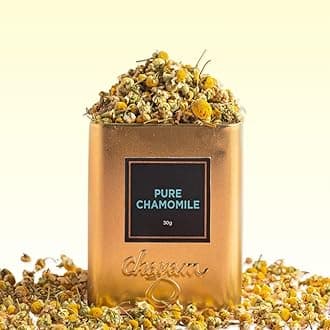 CHAYAM Chamomile Brew - 30g Loose Leaf | Pure Whole Chamomile Flowers | Calming Bedtime Herbal Infusion | Good Sleep & Stress Relief | Caffeine-Free | Premium Tin Caddy | Herbal Infusion