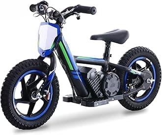 Electric Dirt Bike for Kids Aged 3-6, 170W Racing Grade Electric Motorcycle, New Aluminum Frame with 2 Power Modes, 24V Detachable Battery, 12IN Knobby Tires