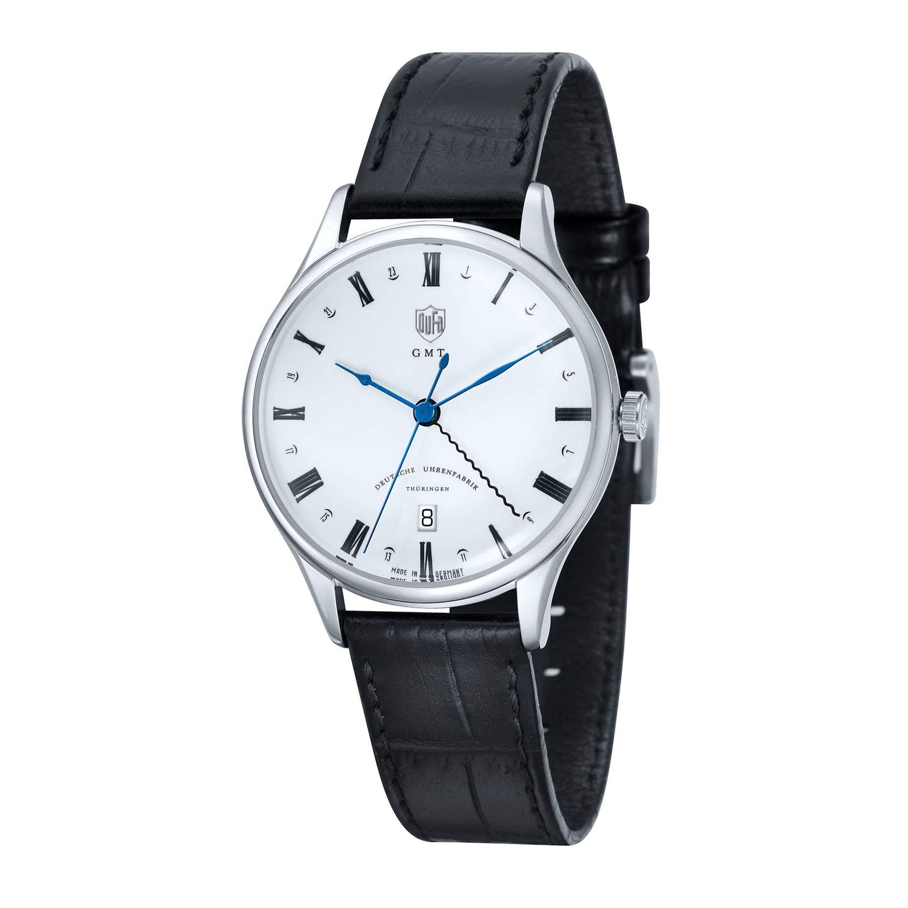 Dufa Deutsche Uhrenfabrik Unisex Analogue Quartz Watch with Leather Strap DF-9006-02