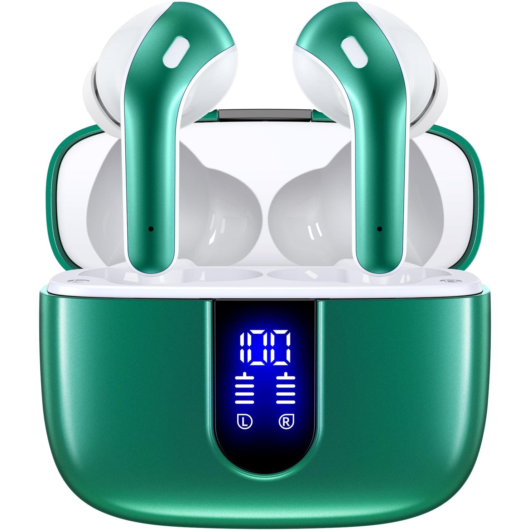 - Bluetooth Headphones True Wireless Earbuds 60H Playback LED Power Display Earphones with Wireless Charging Case IPX5 Waterproof in-Ear Ear buds with Mic for TV Smart Phone Laptop Computer Sports