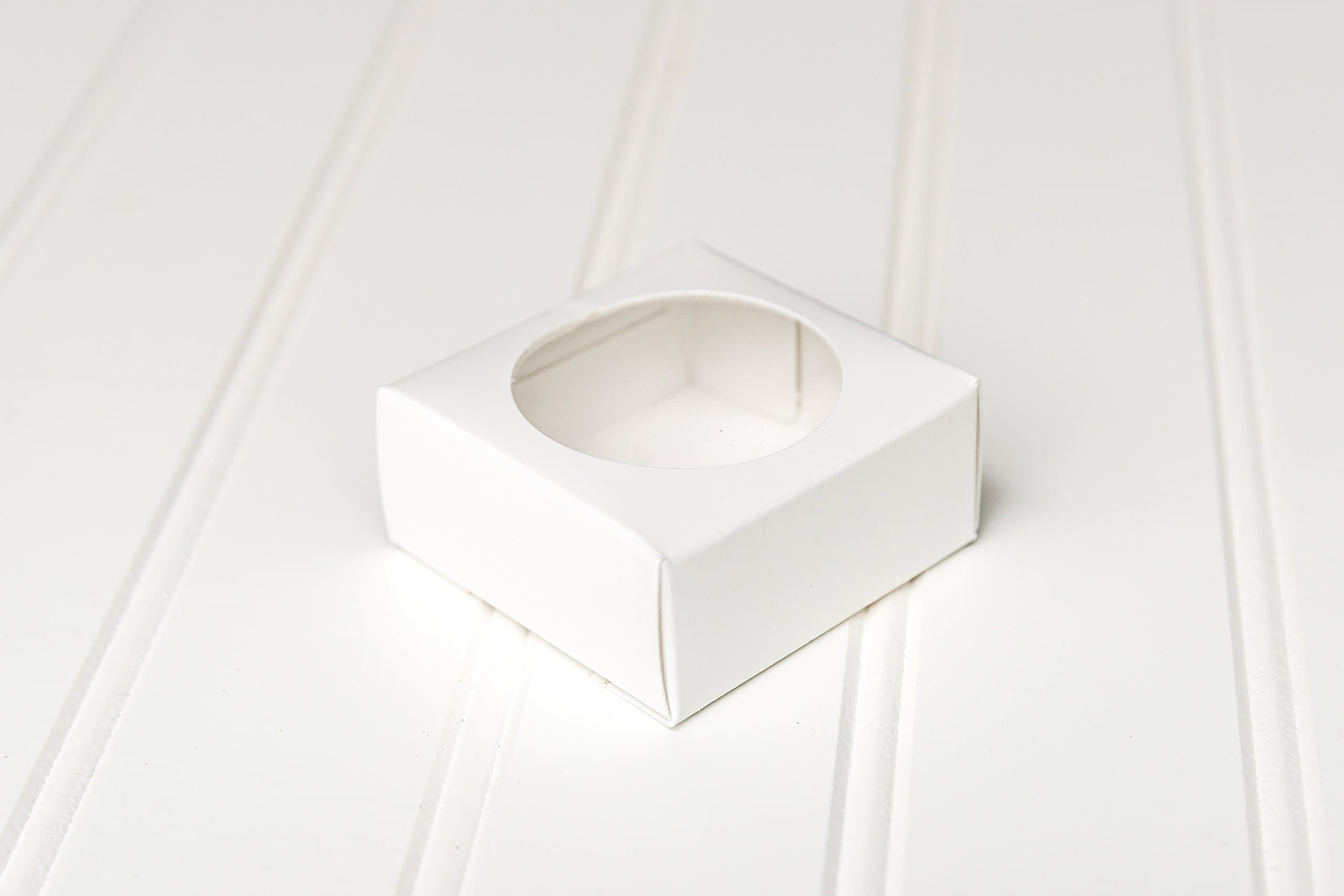 The Buttercup House 12 White Single Macaron Boxes- 2 1/4" x 2 1/4" x 1