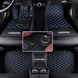 car Floor Mats fit for Toyota RAV4 1999-2025 Custom Style Luxury Leather All Weather Protection Floor Liners Black-Blue-Color