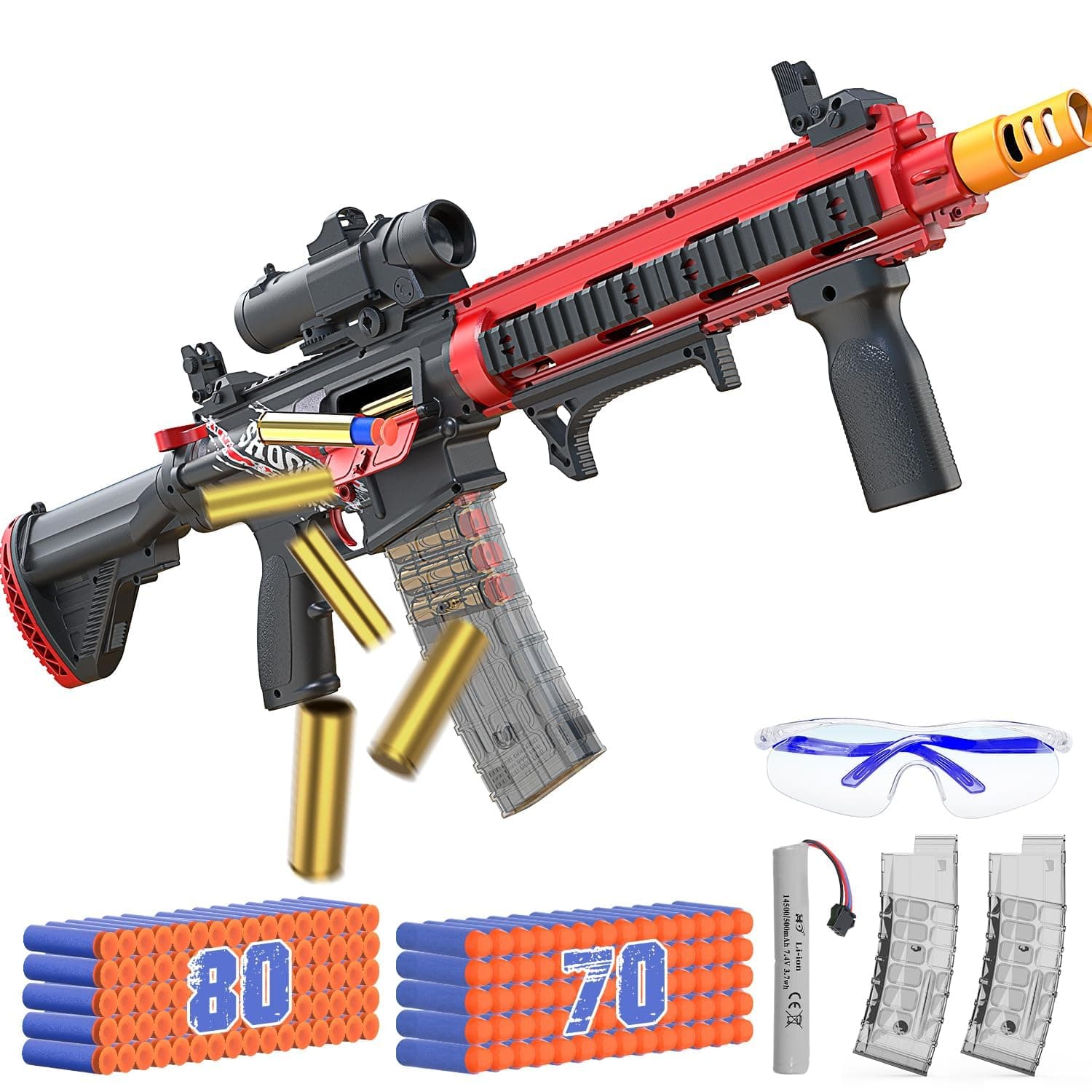 Automatic Realistic Toy Gun for Boys, Shell Ejecting Foam Blaster for Kids Ages 8-12,Sniper Rifle,2 Magazines,150 Darts,30 Shells, Electric Machine Guns Toys for Adults Birthday Xmas Gifts
