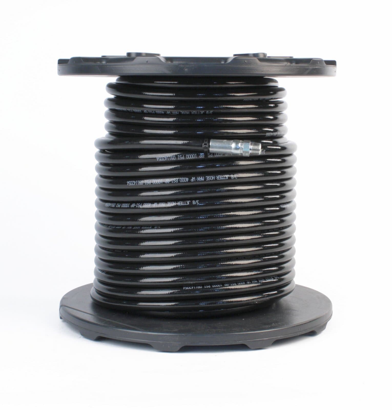 Schieffer 4000 PSI 3/8in. x 200ft. Thermoplastic Black Sewer Jetter Hose with MPT 3/8in.