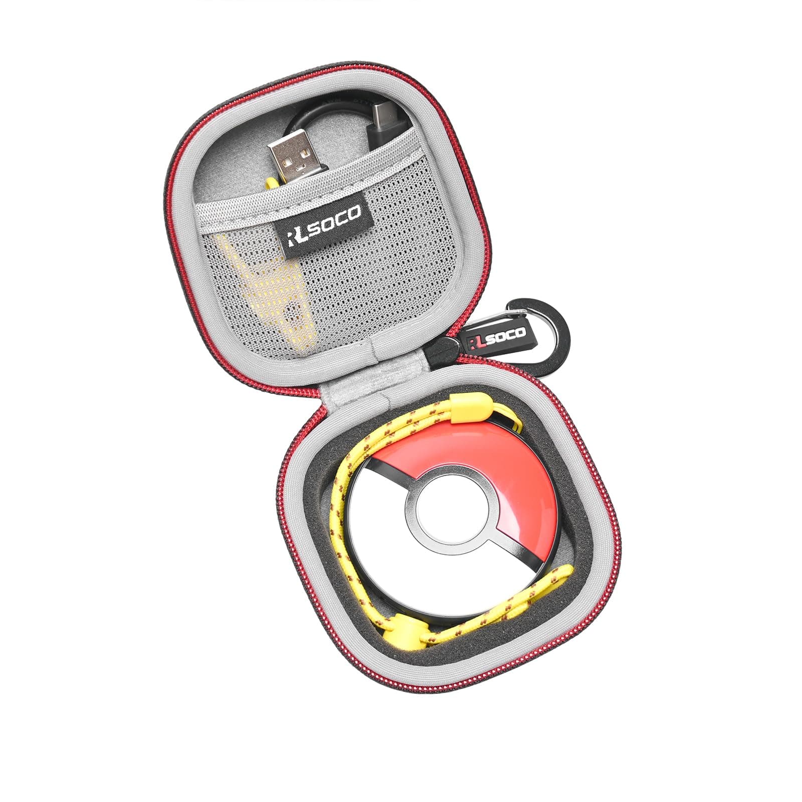 RLSOCO Carrying Case for Pokemon GO Plus + | Travel Organzier Case Cover Shockproof, Dustproof, Water-Resistant Storage Pouch with Sturdy Metal Hook (Case Only)