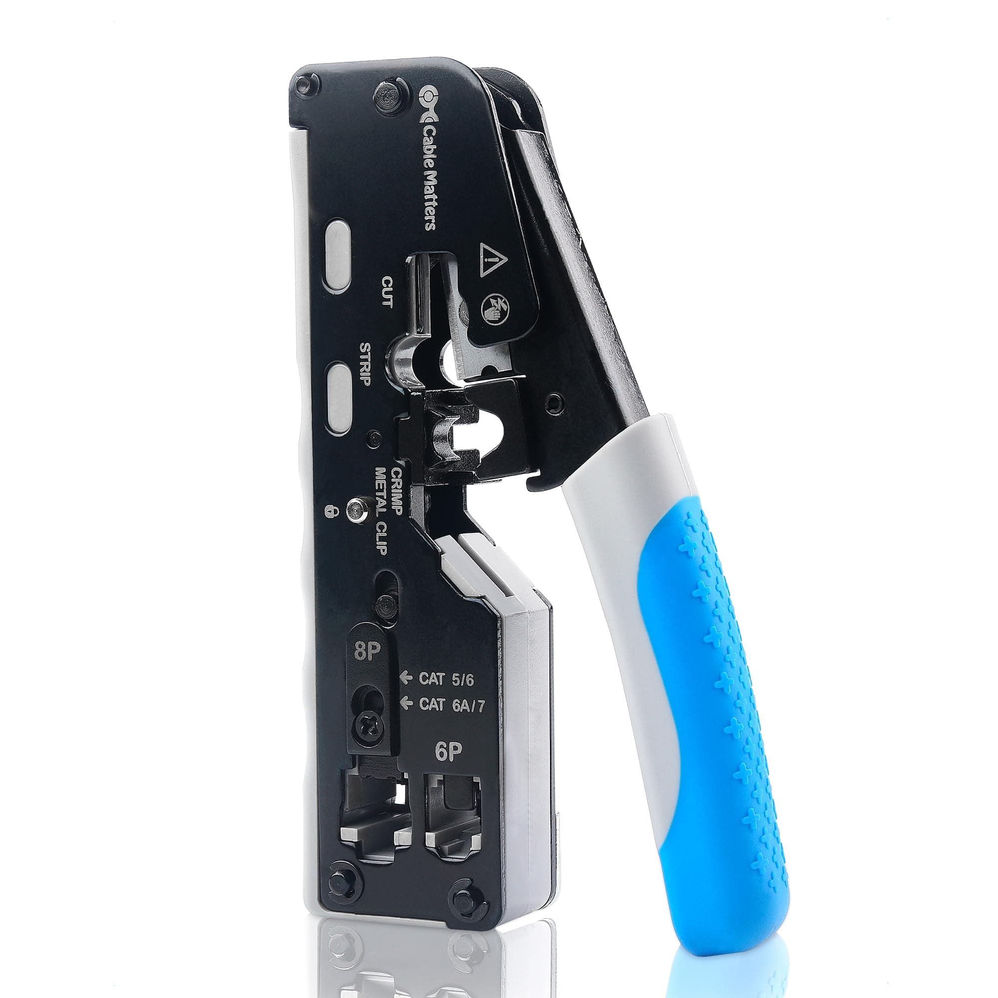 Modular RJ45 Crimping Tool for Shielded Pass Through Connectors