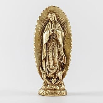 DevotedWalls 7 inch Handcrafted Our Lady of Guadalupe Statue,Catholic Resin Religious Virgin of Guadalupe Statues, Catholic Saints Mary Figurine,Small Virgin Mary Estatua of Mexico（Bronze Color）