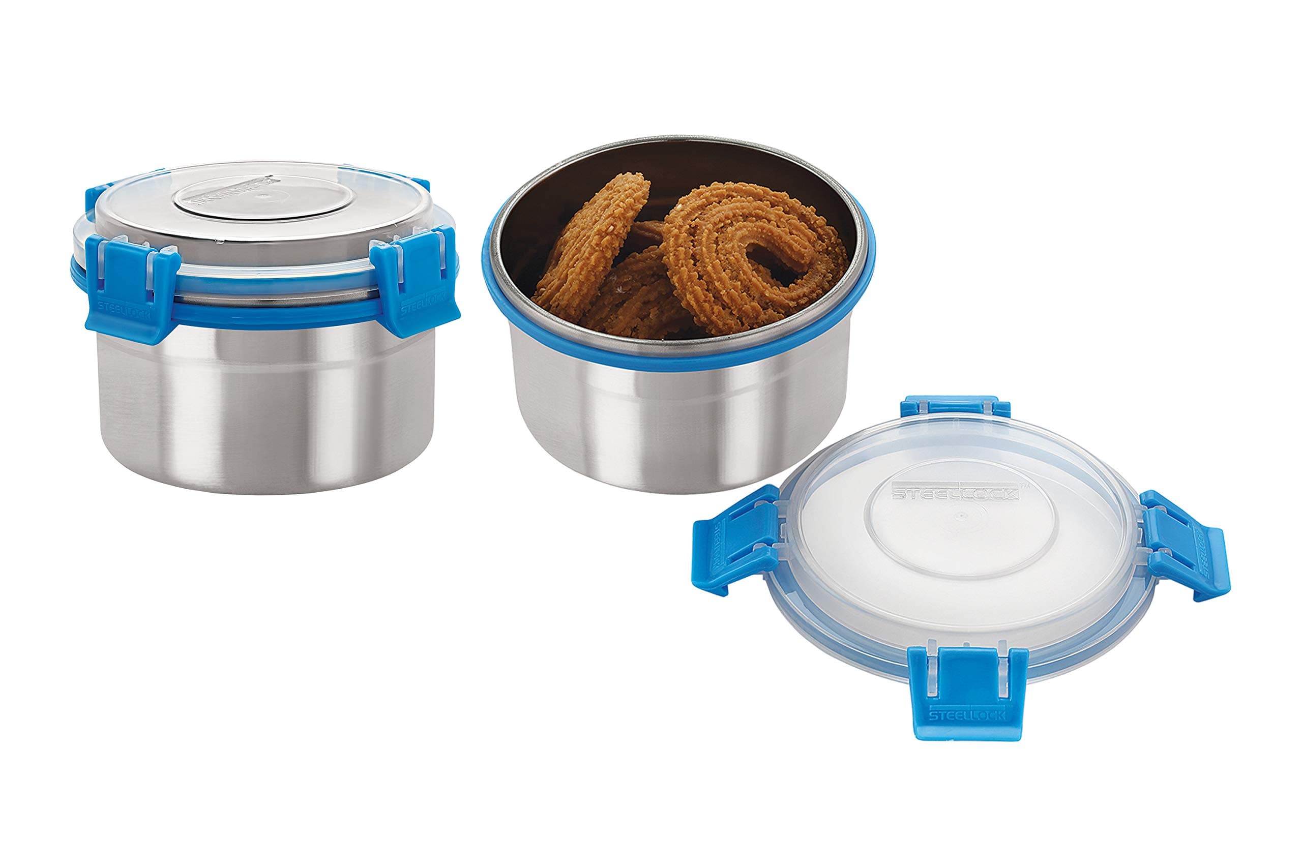 Stainless Steel Container - 500 ml, 2 Pieces, Blue