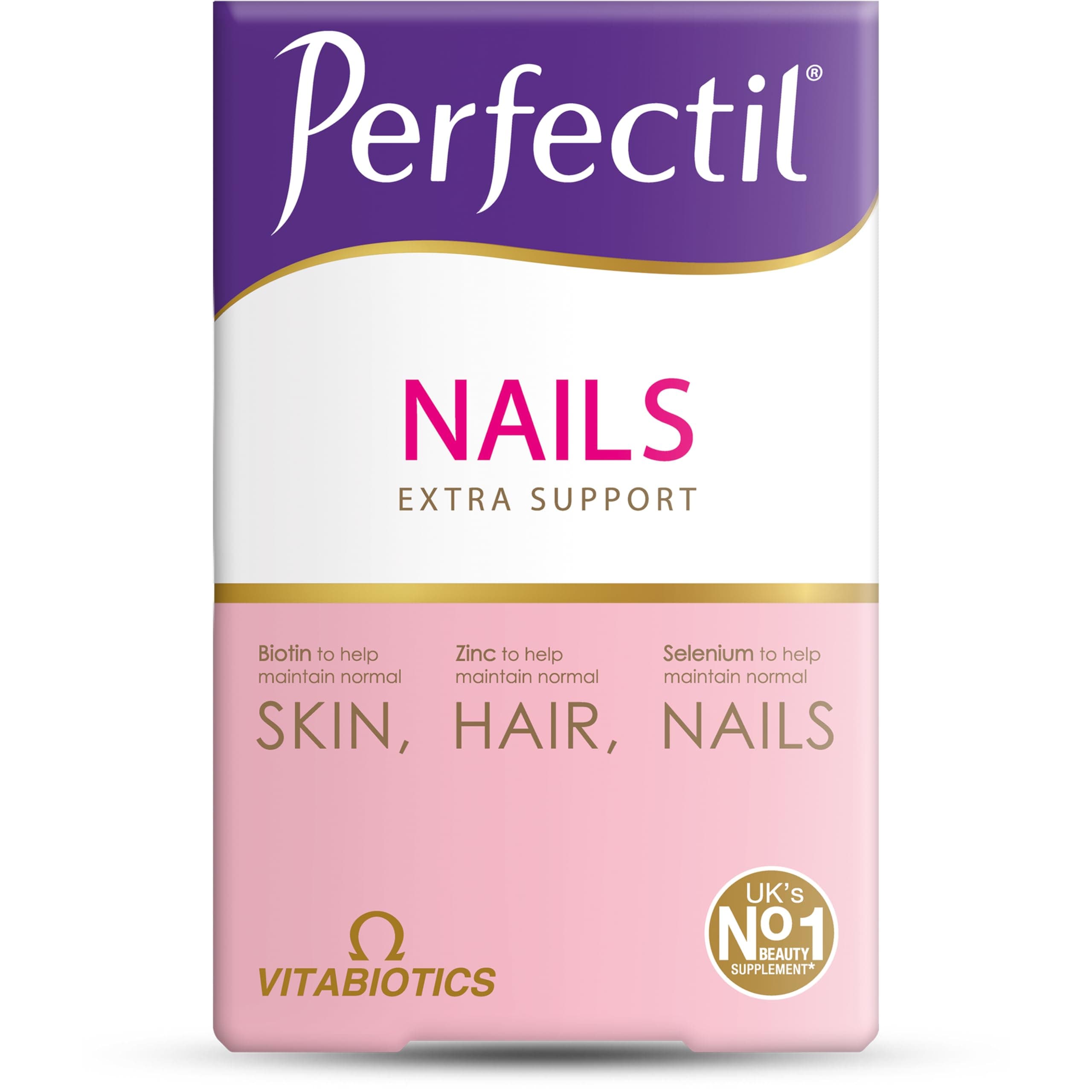 Nails Beauty Supplement for Nails - Includes Selenium, Biotin & CoQ10, 60 Tablets 30-Day Supply, by Vitabiotics