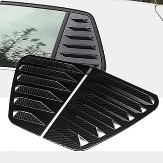 Heart Horse 2pcs for V-W Volk/swagen Golf7 MK7 7.5 GTI R 2013-2019 Accessories Sporty Car Auto Exterior Rear Side Window Louvers Air Vent Scoop Shades Cover Trim Blinds -Carbon Black
