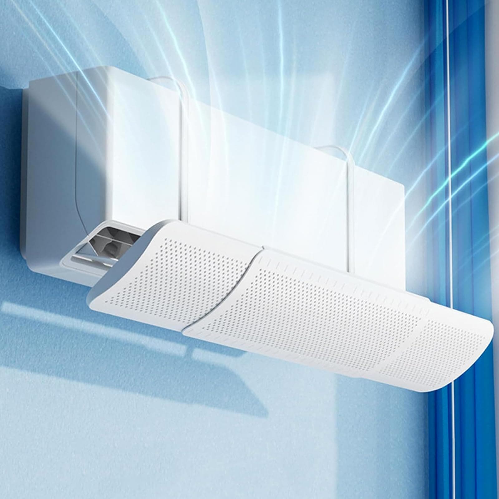 AnnuoYiAir Conditioner Deflector, Adjustable Split Air Conditioner Air Flow Guide, Foldable Confinement Air Flow Guide Wing Air Cooled Baffle Wind Direction Telescopic(Stretchable 58-92cm）