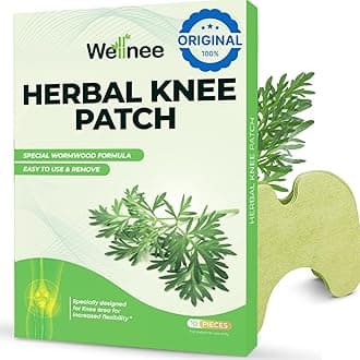 Wellnee Original Herbal Knee Patch - Wellknee Plaster for Knee Support & Muscle Pain - Maximum Strength for a Temporary Relief - Adhesive Heat Patches Made with Natural Herbs for Wellness (10 Pads (Pack of 1))