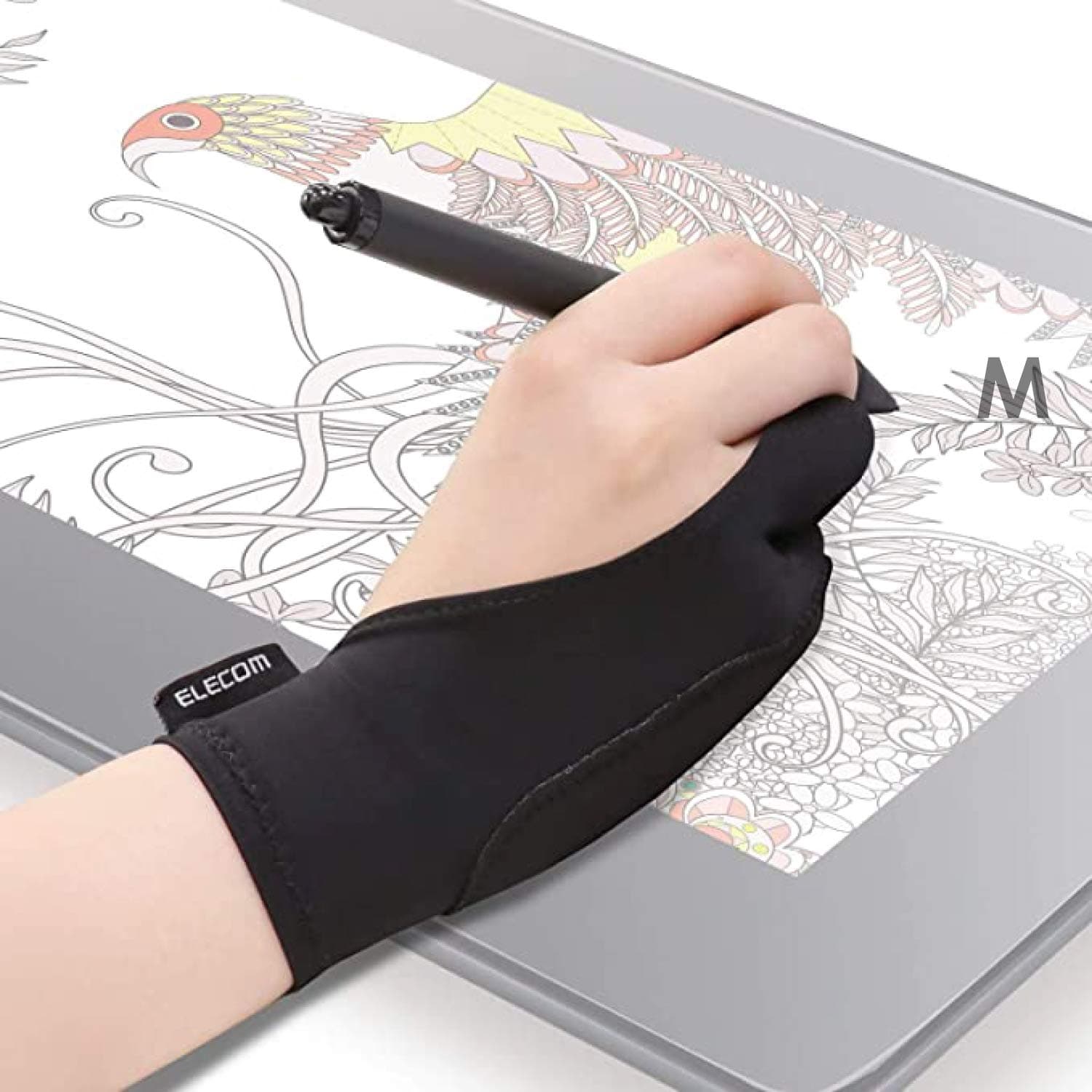 Elecom 2-finger glove gloves M size malfunction prevention function with liquid tab/plate tab/pentabutyrate/iPad/stylus pen/Apple use of Pencil the best left-handed right-handed dual TB-GV2M