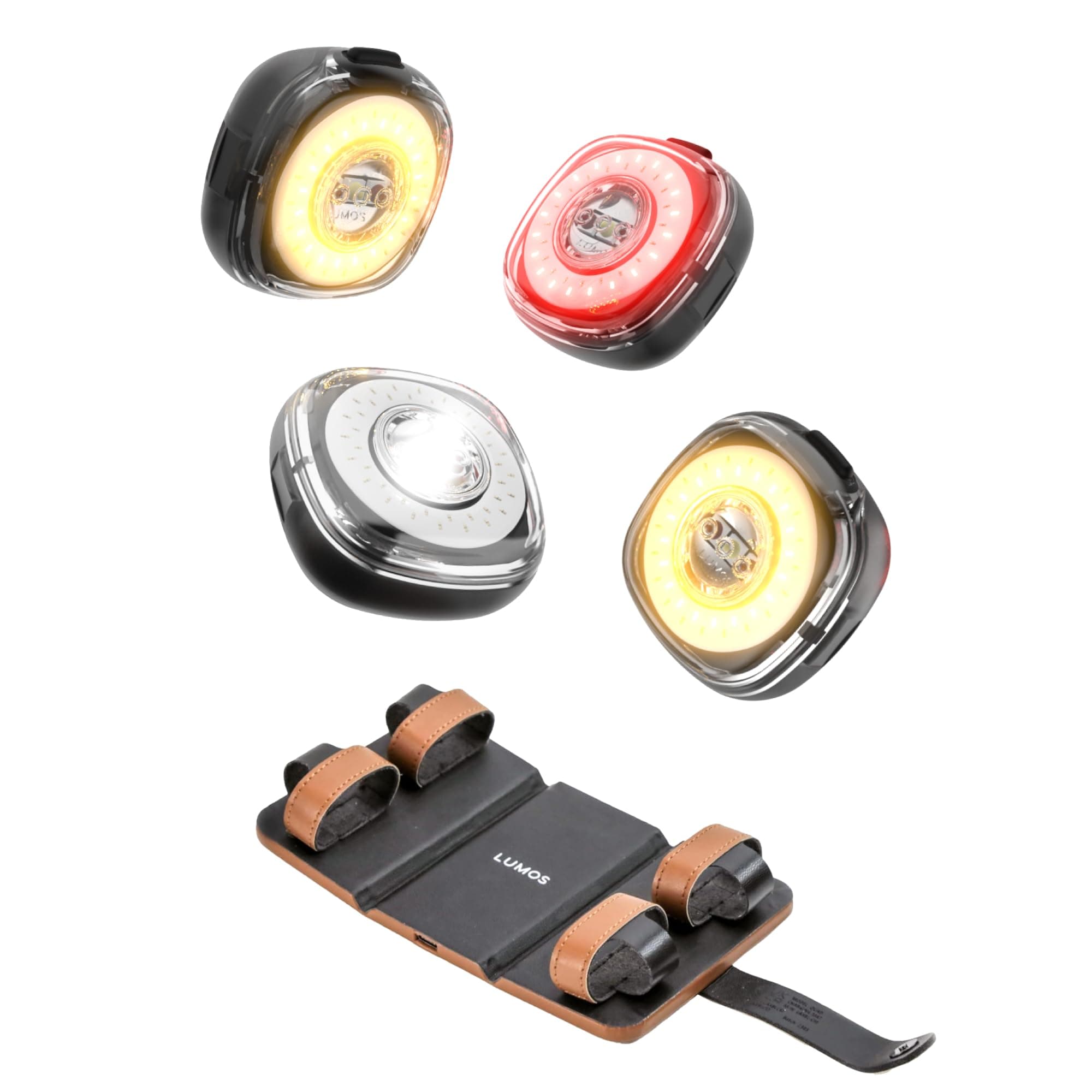 Lumos Firefly Smart Bike Light System - Sync Front & Rear LED Light | Custom Brightness, Flash Pattern, Day/Night mode | Turn Signals | Brake lights | Night Riding Bicycle Accessories for Men & Women