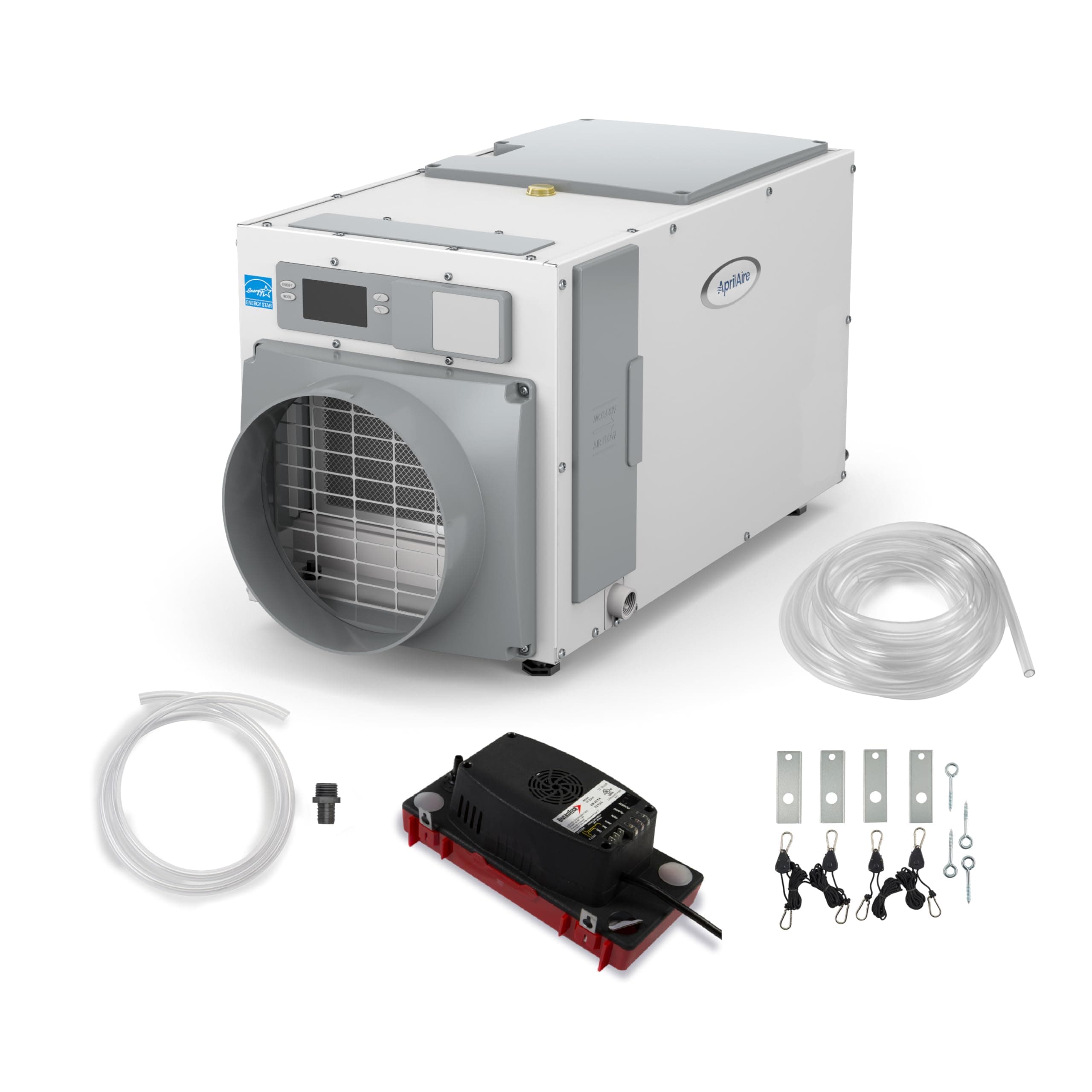 E080 Whole House Dehumidifier for Basement & Crawl Space – 80-Pint High-Capacity Commercial Dehumidifier for Homes Up to 4,400 Sq. Ft. with Pump, Drain Hose, & Hanging Kit for DIY Install