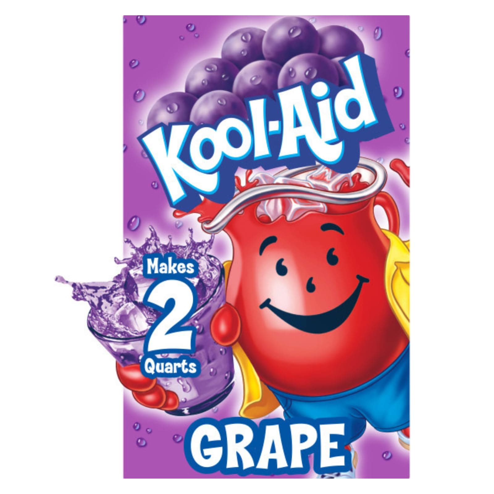 Kool-Aid Soft Drink Mix Grape Unsweetened, Caffeine Free - 0.14 Oz, Pack of 12