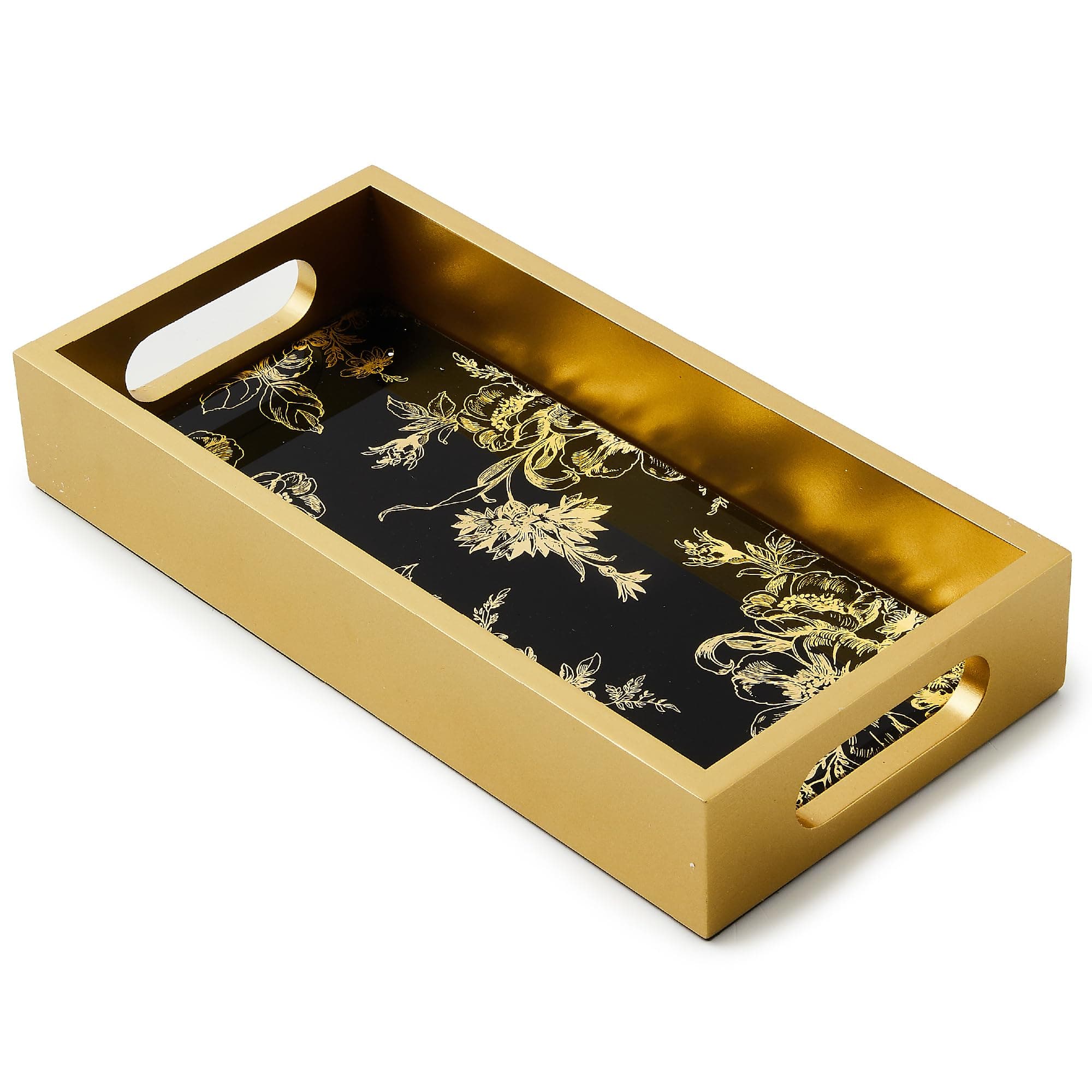 Twilight Toile Vanity Tray with Handles, Rectangular Tray for Dresser and Home Decor